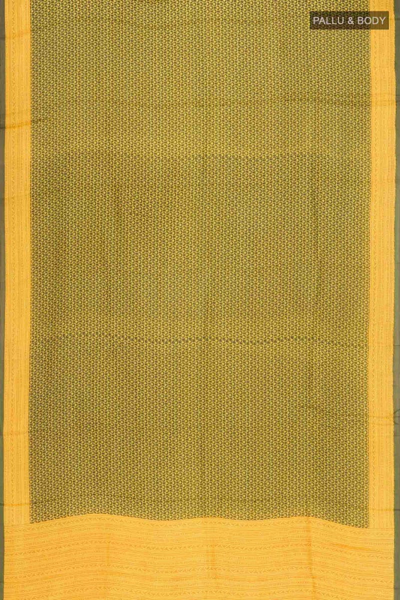 Green Printed Silk Saree