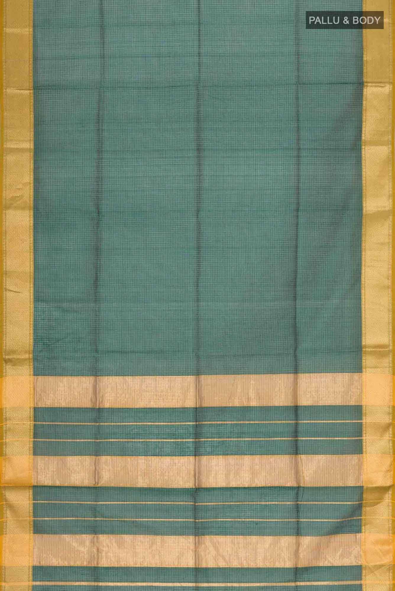 Bottle Green Maheshwari Silk Cotton Saree