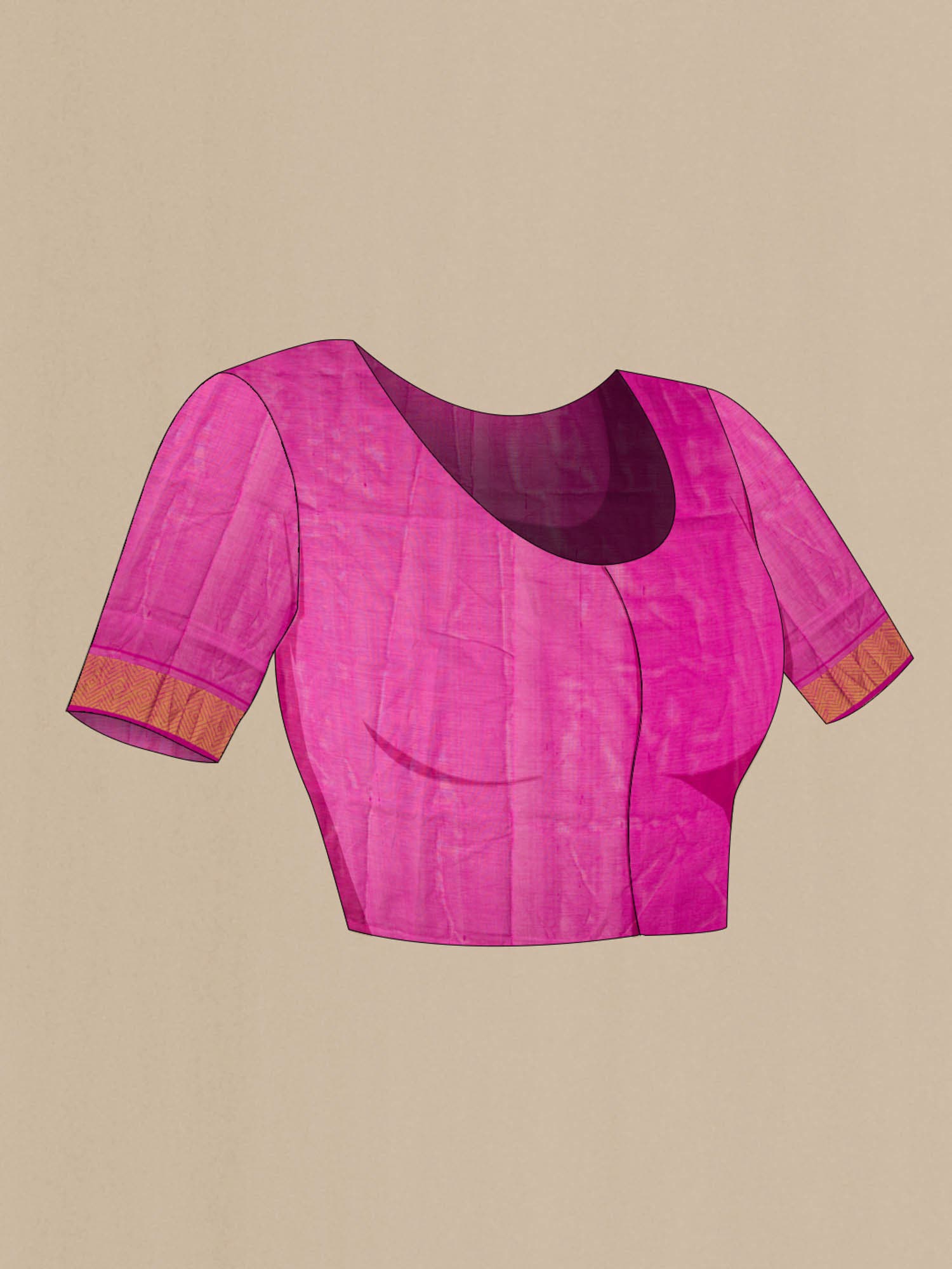 Beige Silk Cotton Saree