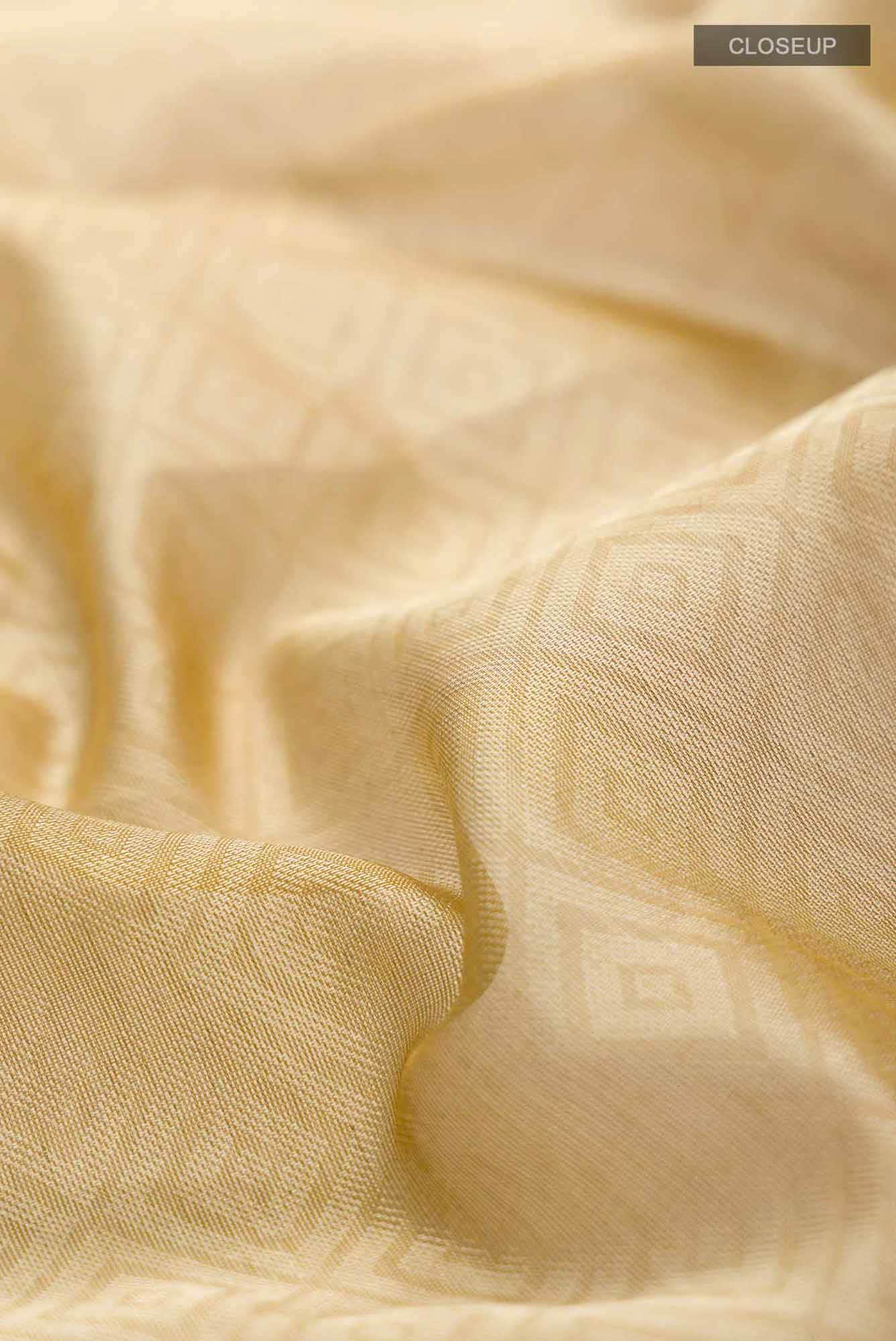 Beige Silk Cotton Saree