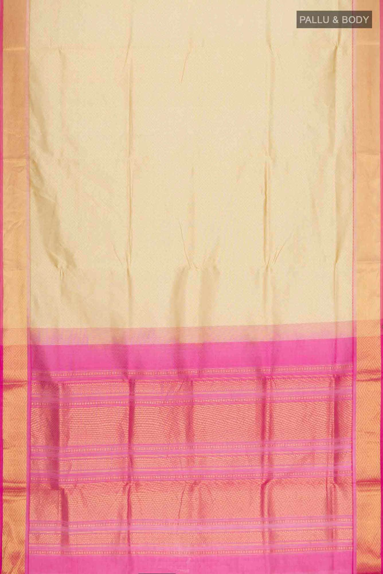 Beige Silk Cotton Saree