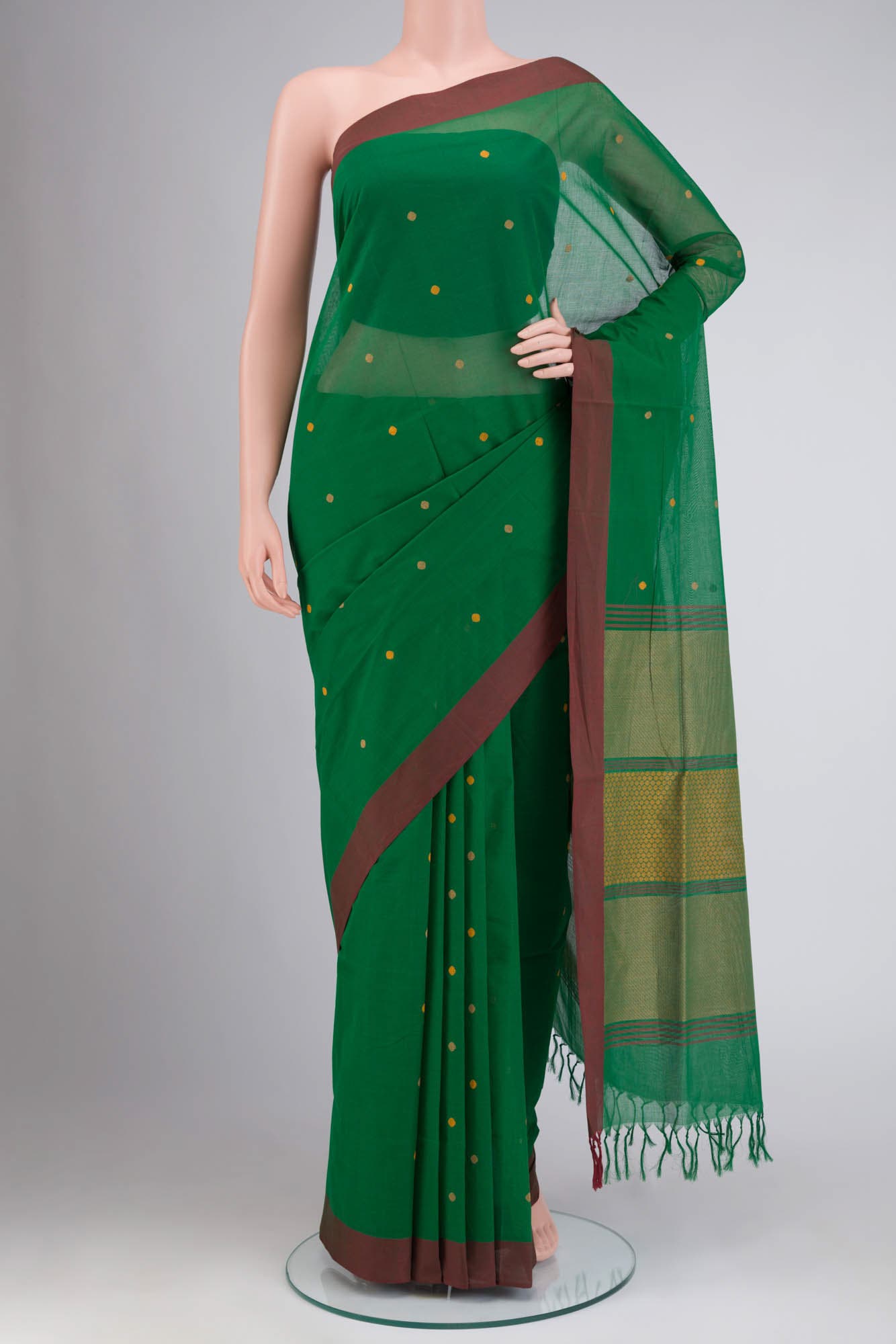 Green Coimbatore Cotton Saree