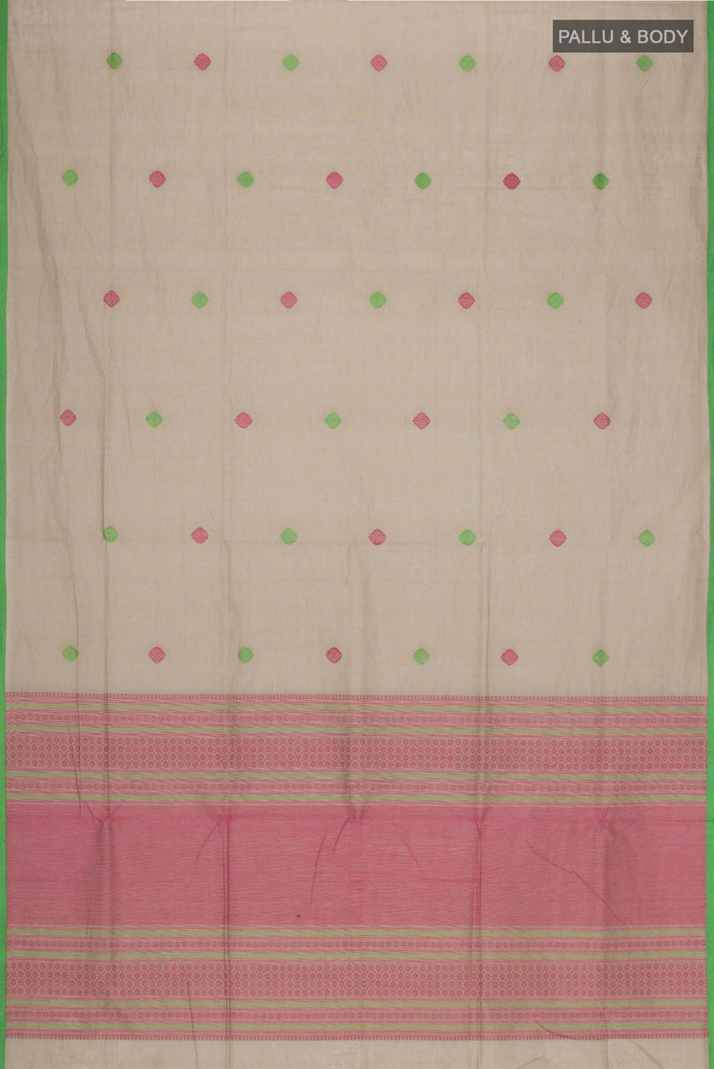 Beige Coimbatore Cotton Saree