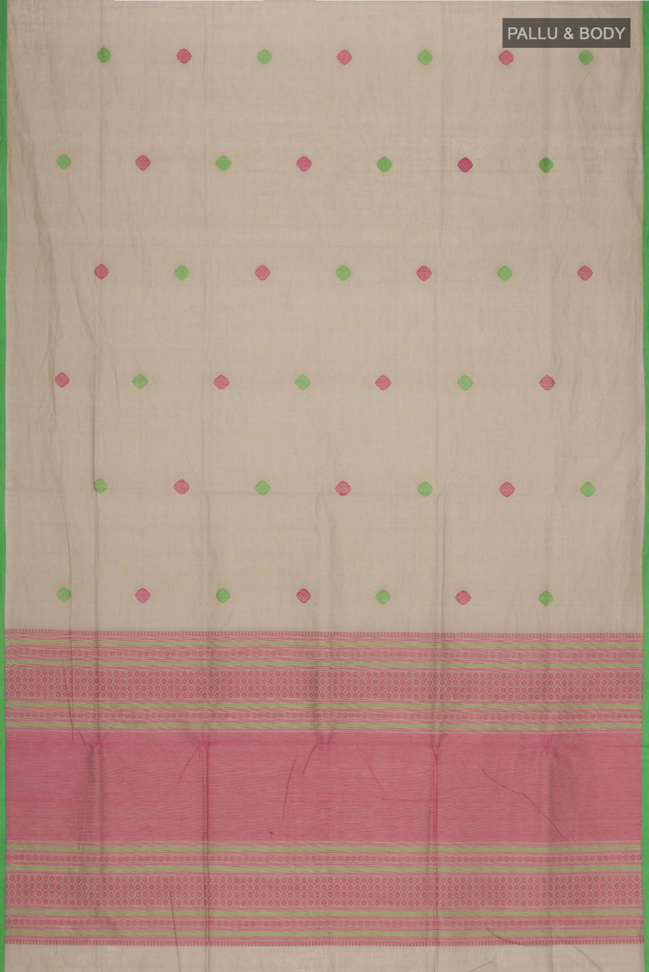 Beige Coimbatore Cotton Saree