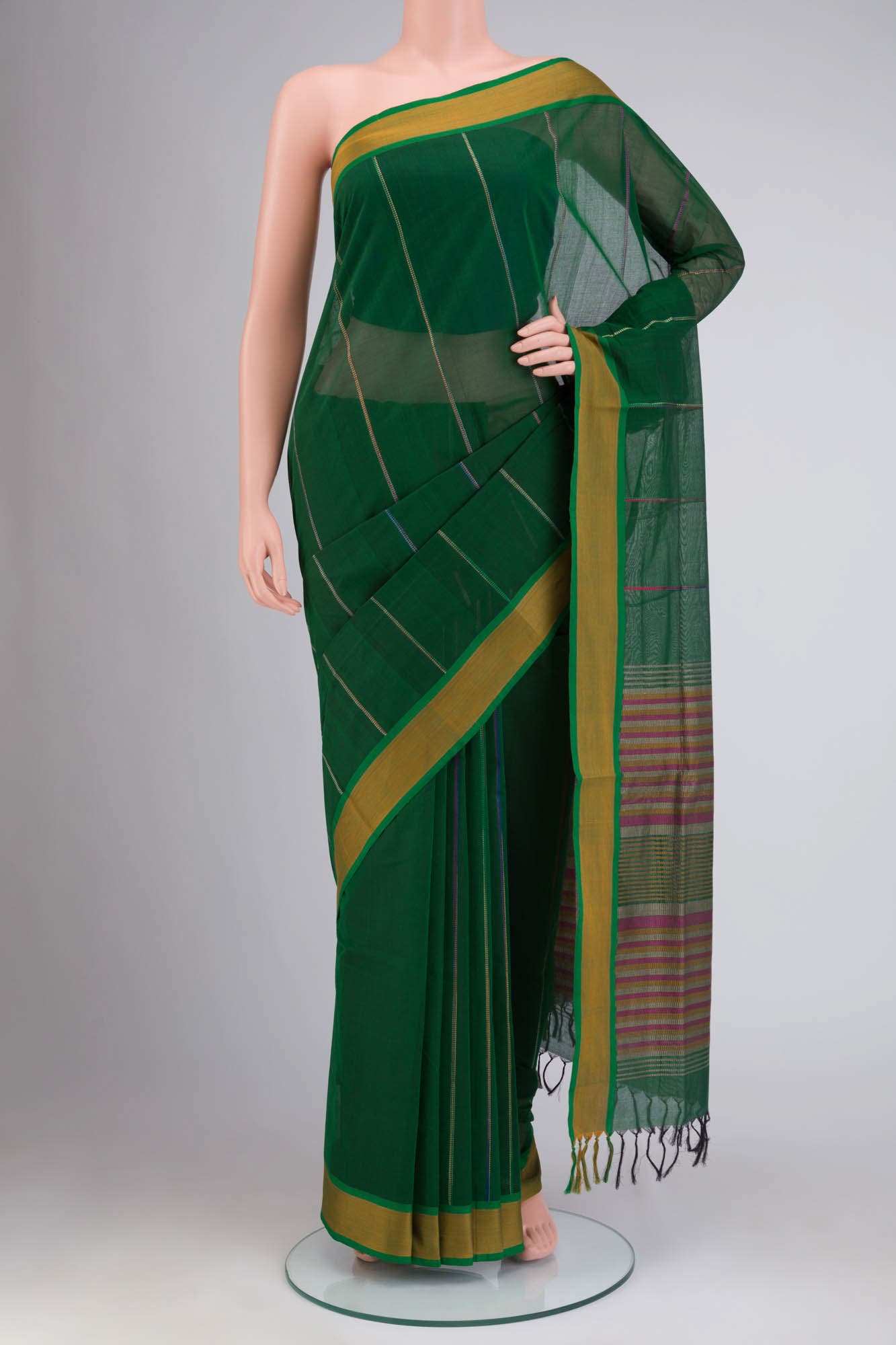 Green Coimbatore Cotton Saree