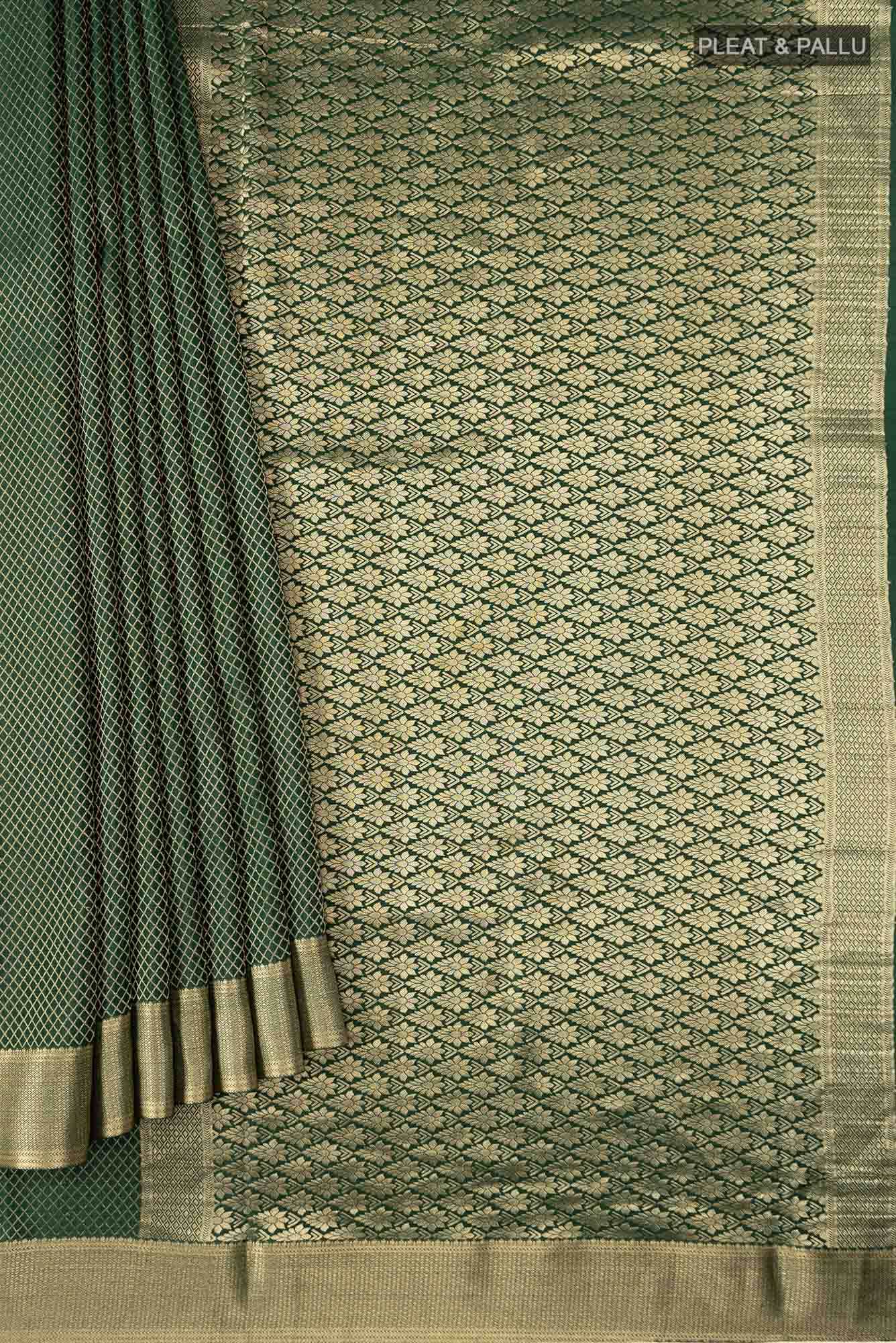 Green Mysore Crepe Saree
