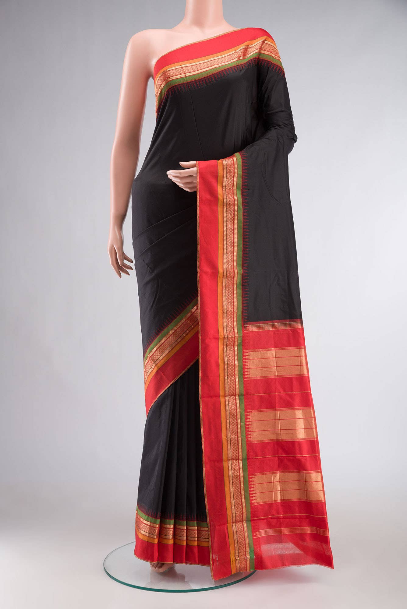 Black Bangalore Silk Saree