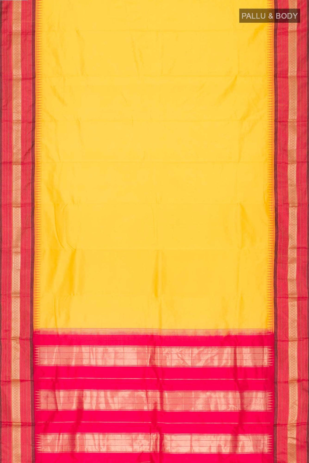 Yellow Bangalore Silk Saree