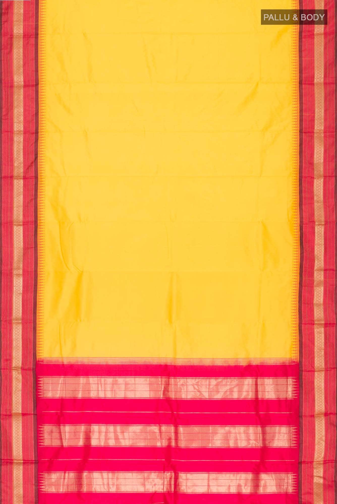 Yellow Bangalore Silk Saree