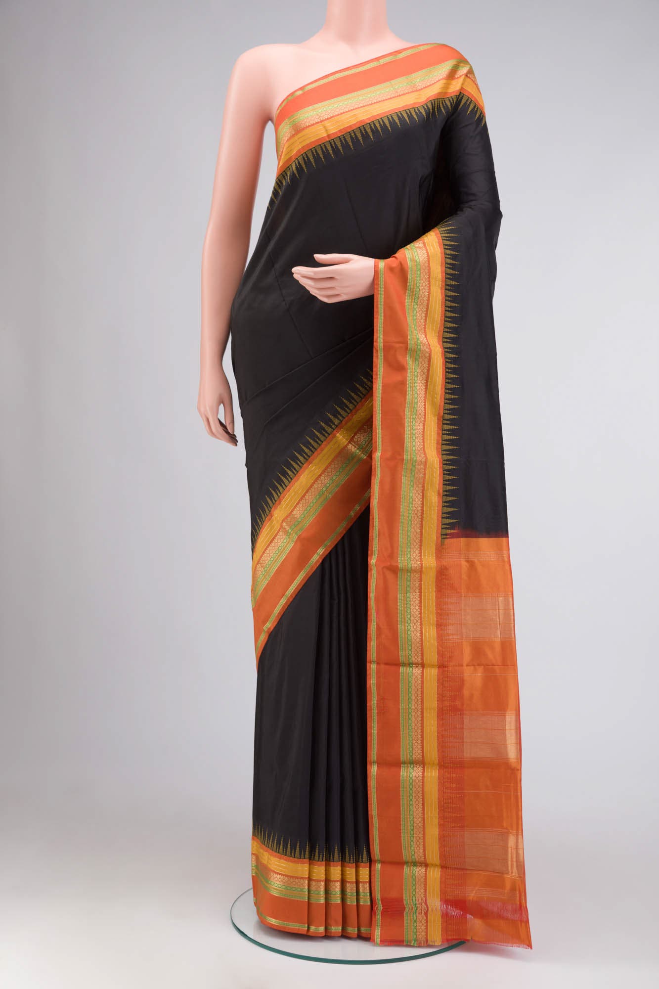 Black Bangalore Silk Saree