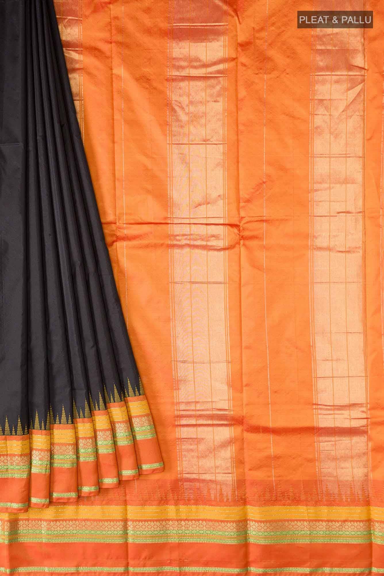 Black Bangalore Silk Saree