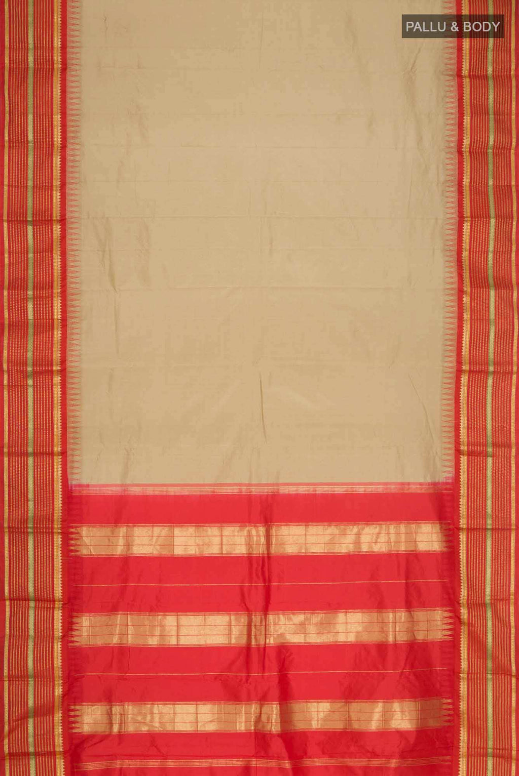 Beige Bangalore Silk Saree