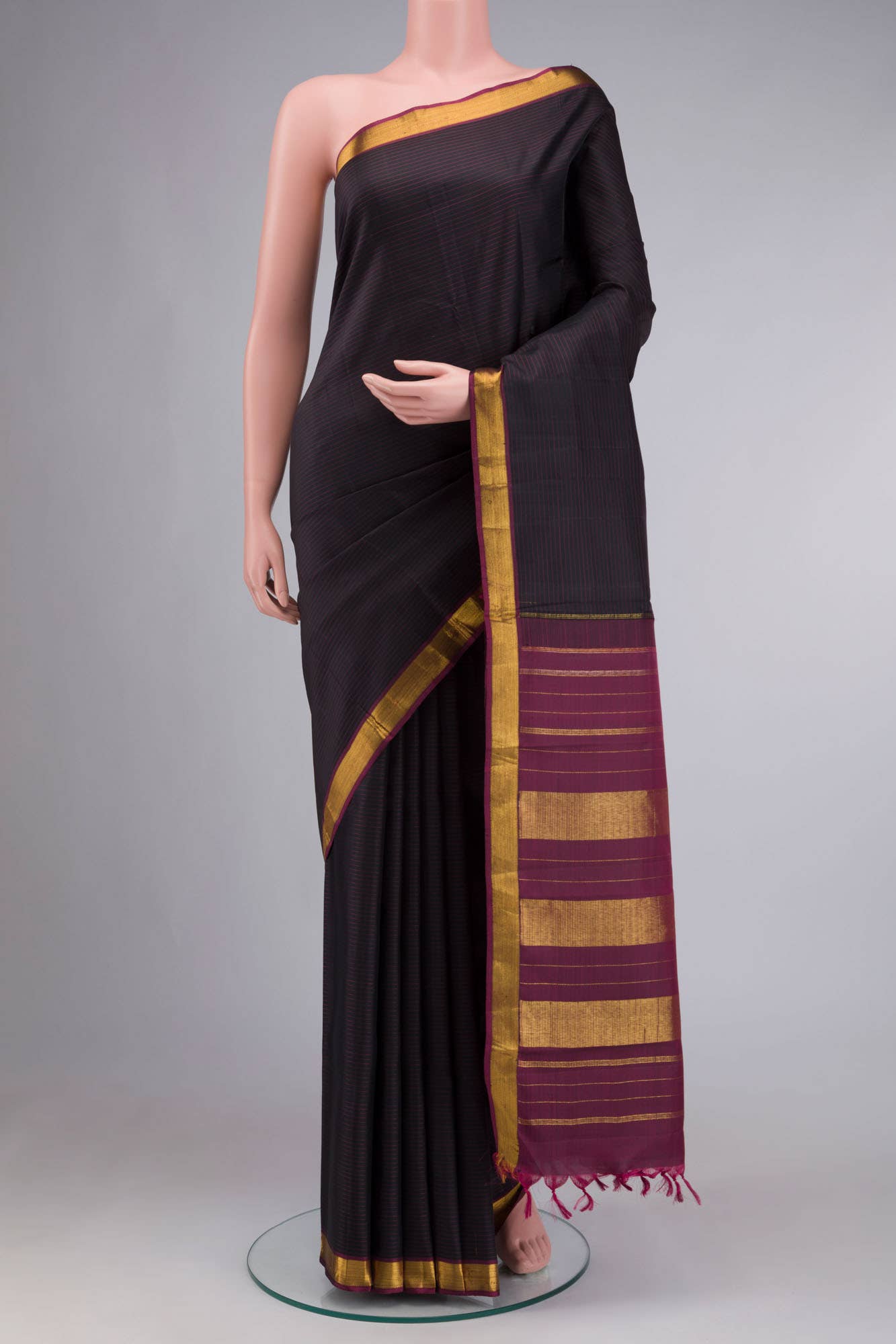 Black Kanchipuram Silk Saree