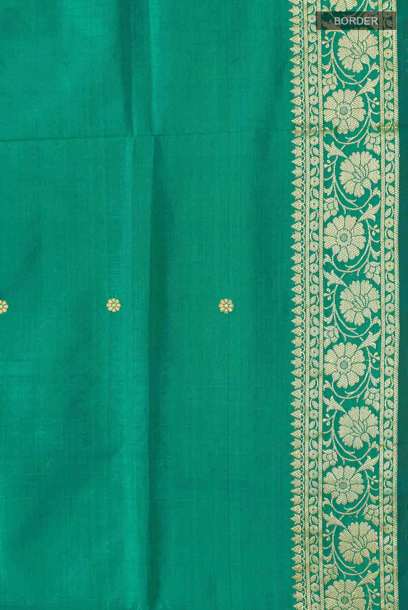 Green Dual Tone Banarasi Katan Silk Saree