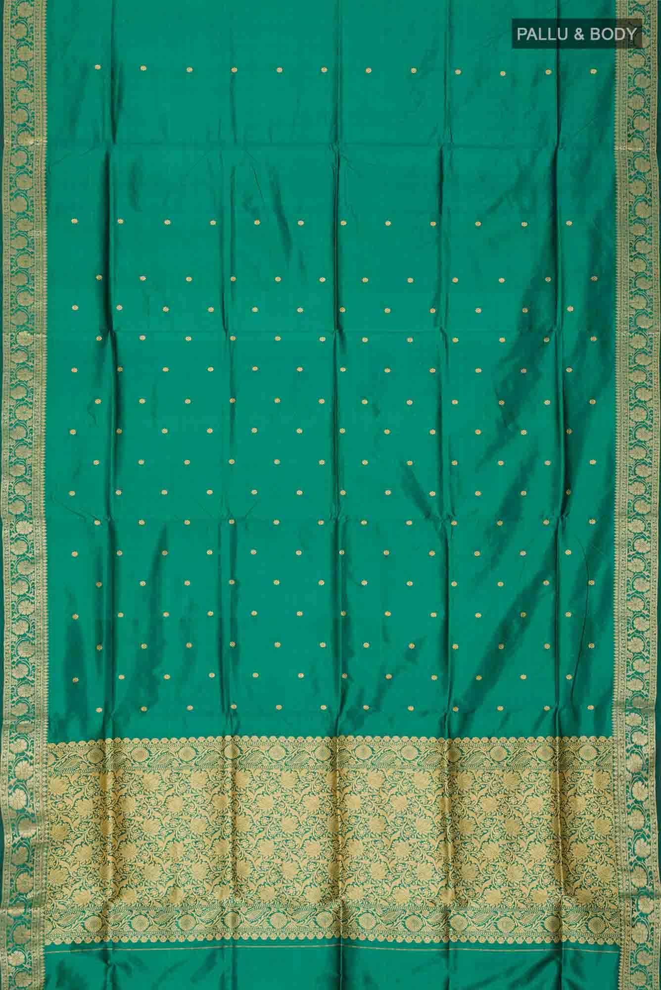 Green Dual Tone Banarasi Katan Silk Saree