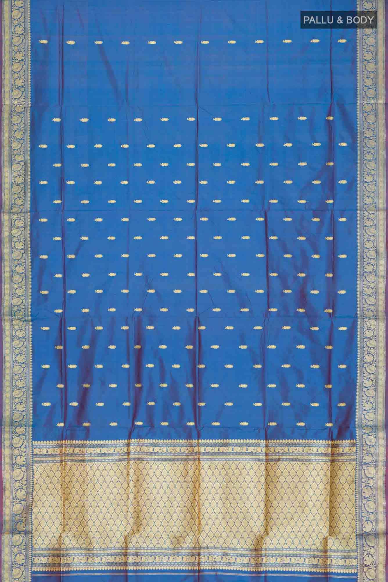 Blue Banarasi Katan Silk Saree