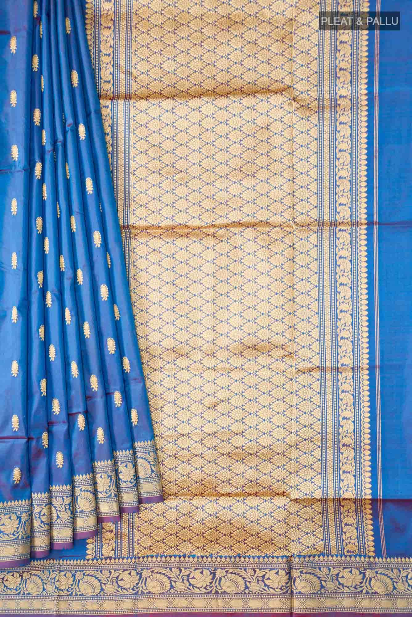 Blue Banarasi Katan Silk Saree
