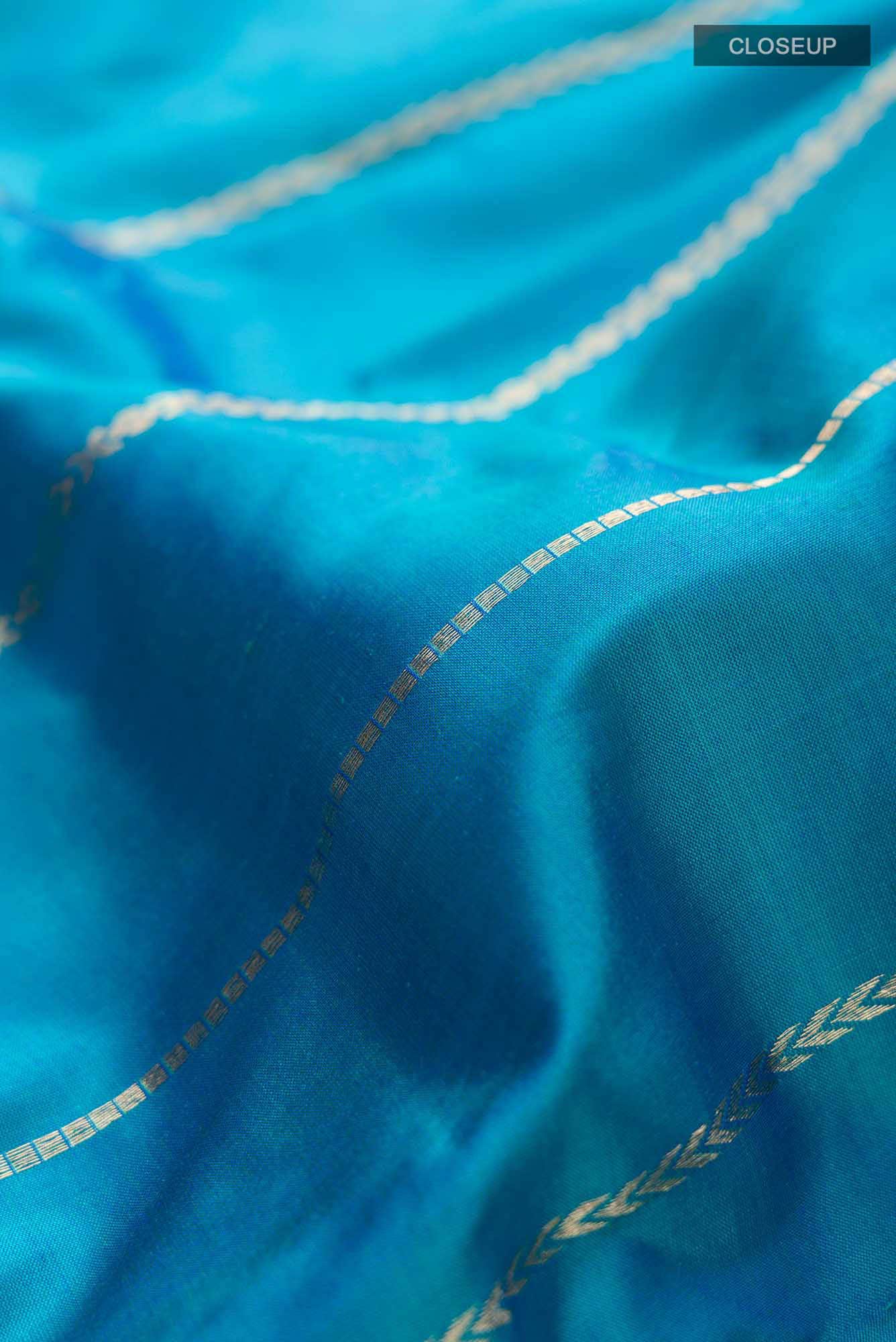 Blue Banarasi Katan Silk Saree