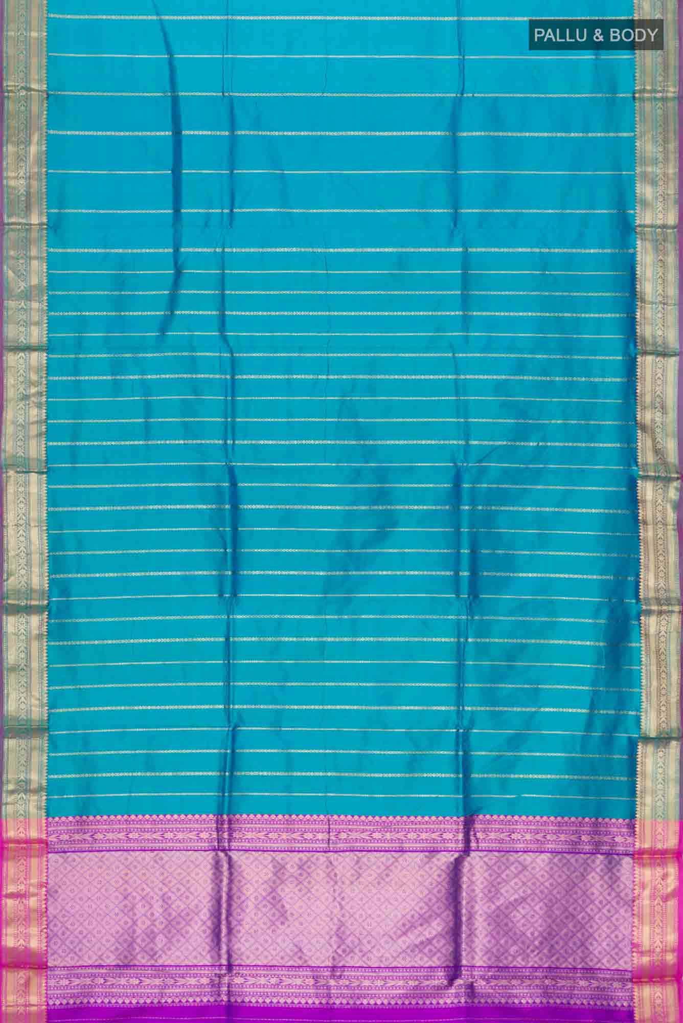 Blue Banarasi Katan Silk Saree