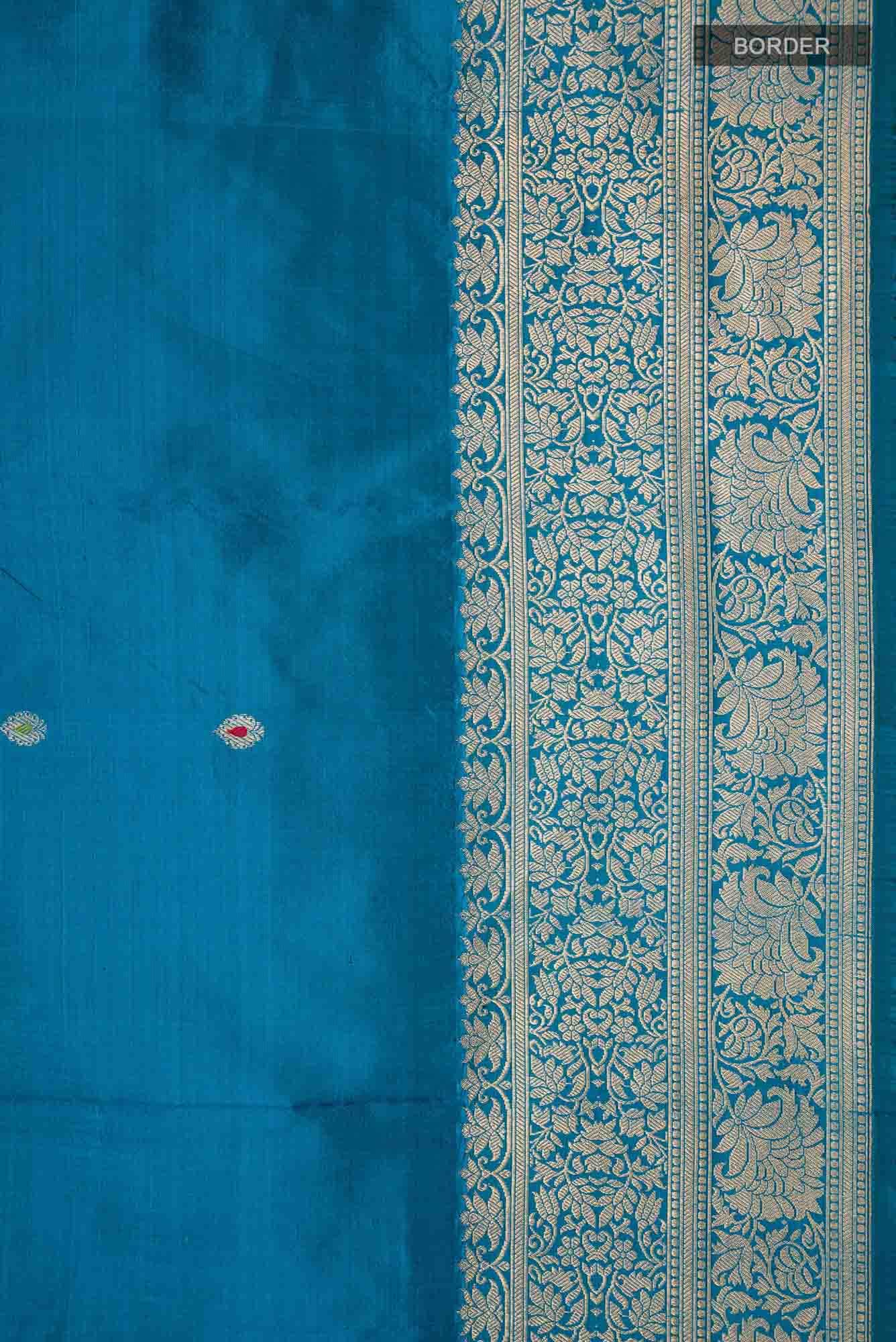Blue Banarasi Katan Silk Saree
