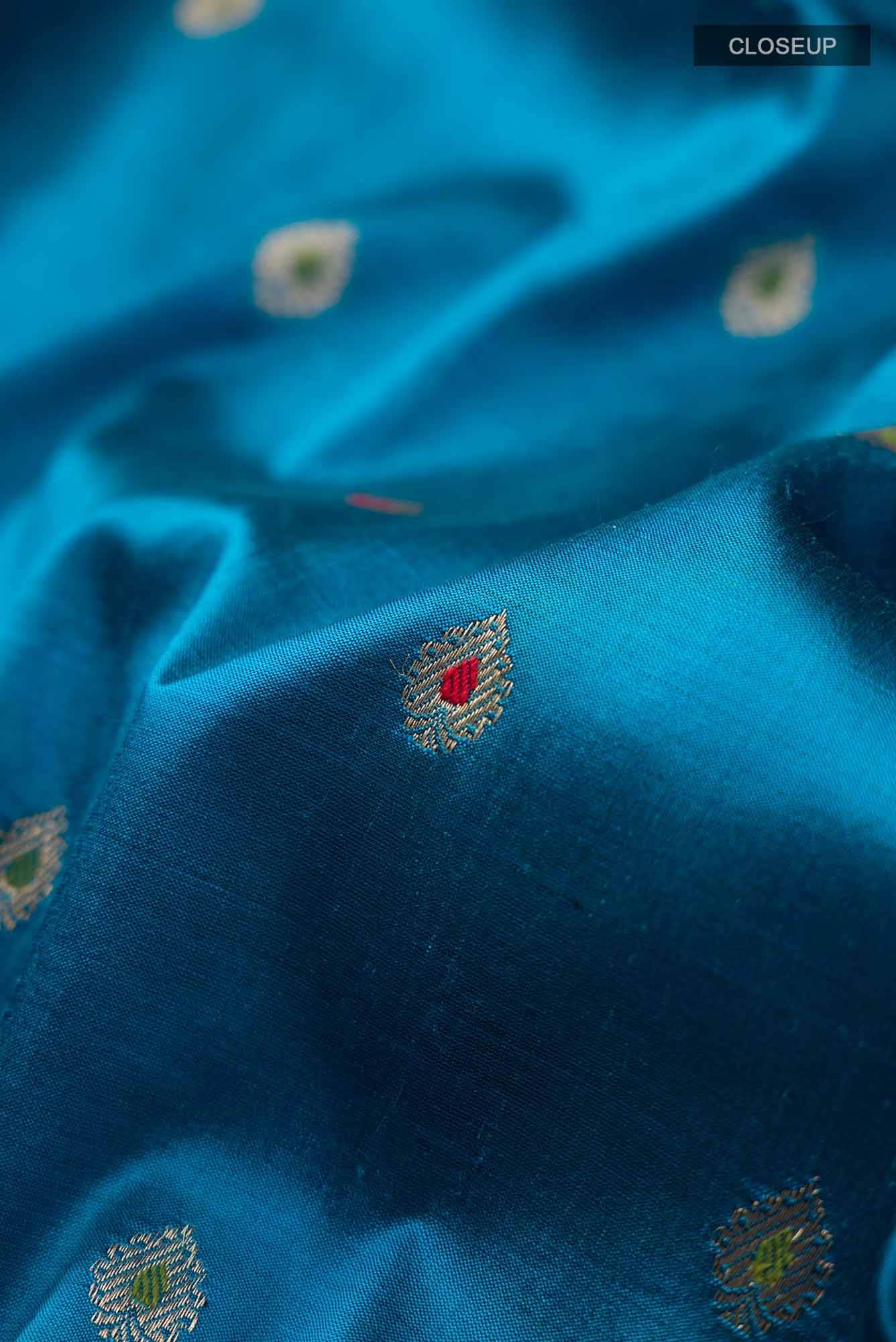 Blue Banarasi Katan Silk Saree