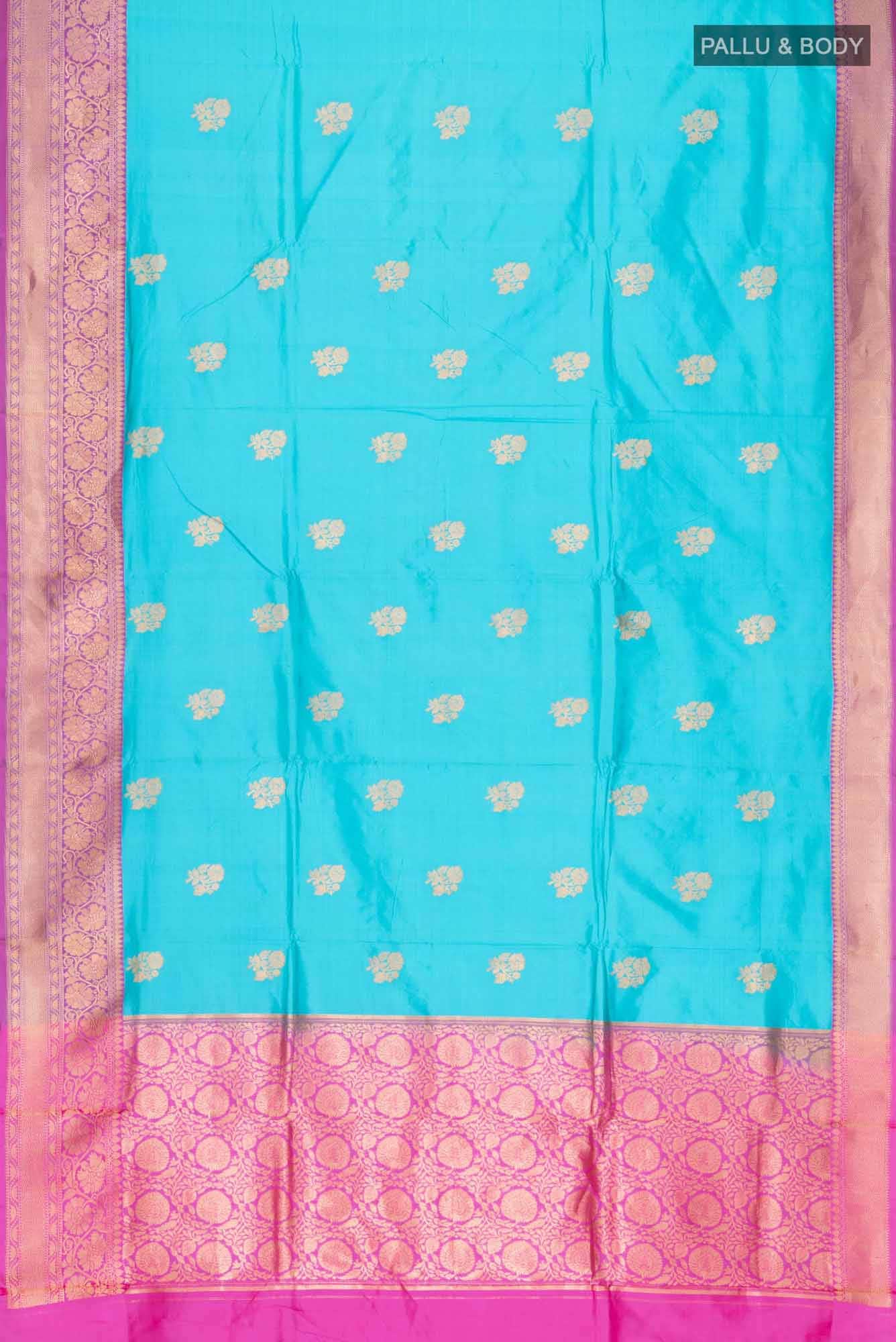Blue Banarasi Katan Silk Saree