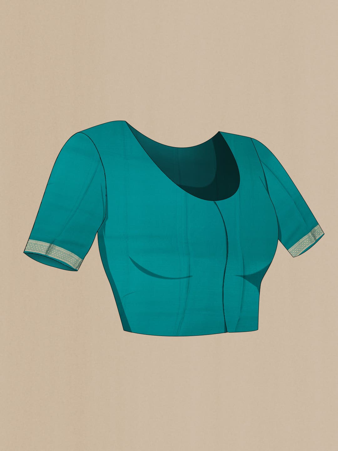 Teal Mysore Crepe Saree