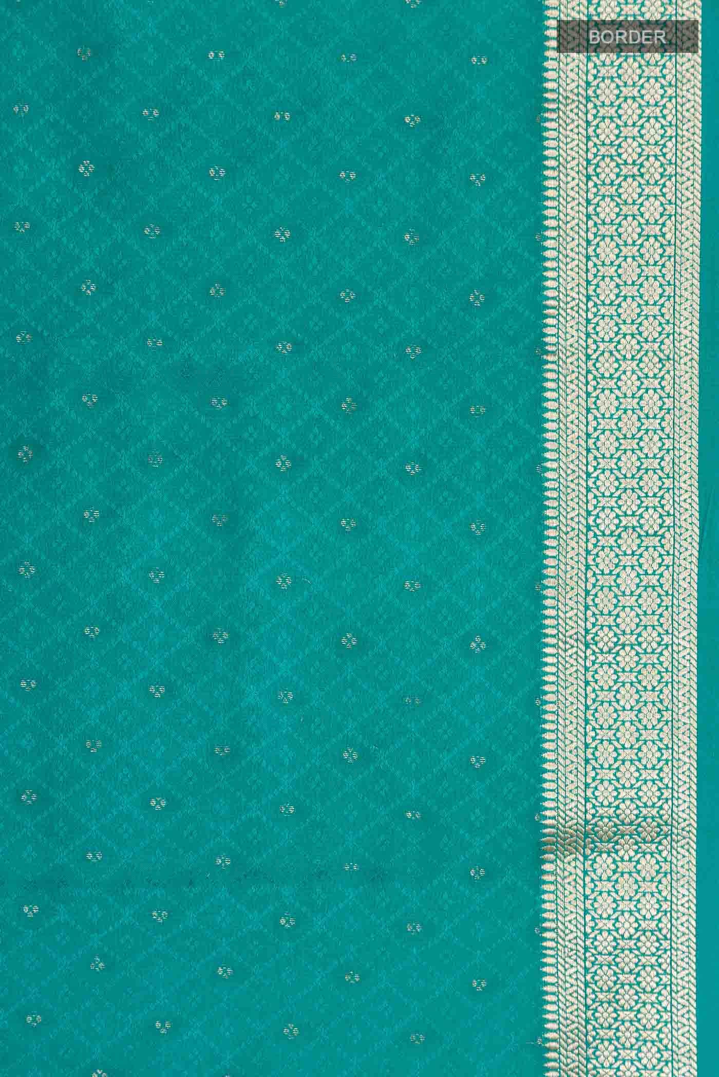 Teal Mysore Crepe Saree
