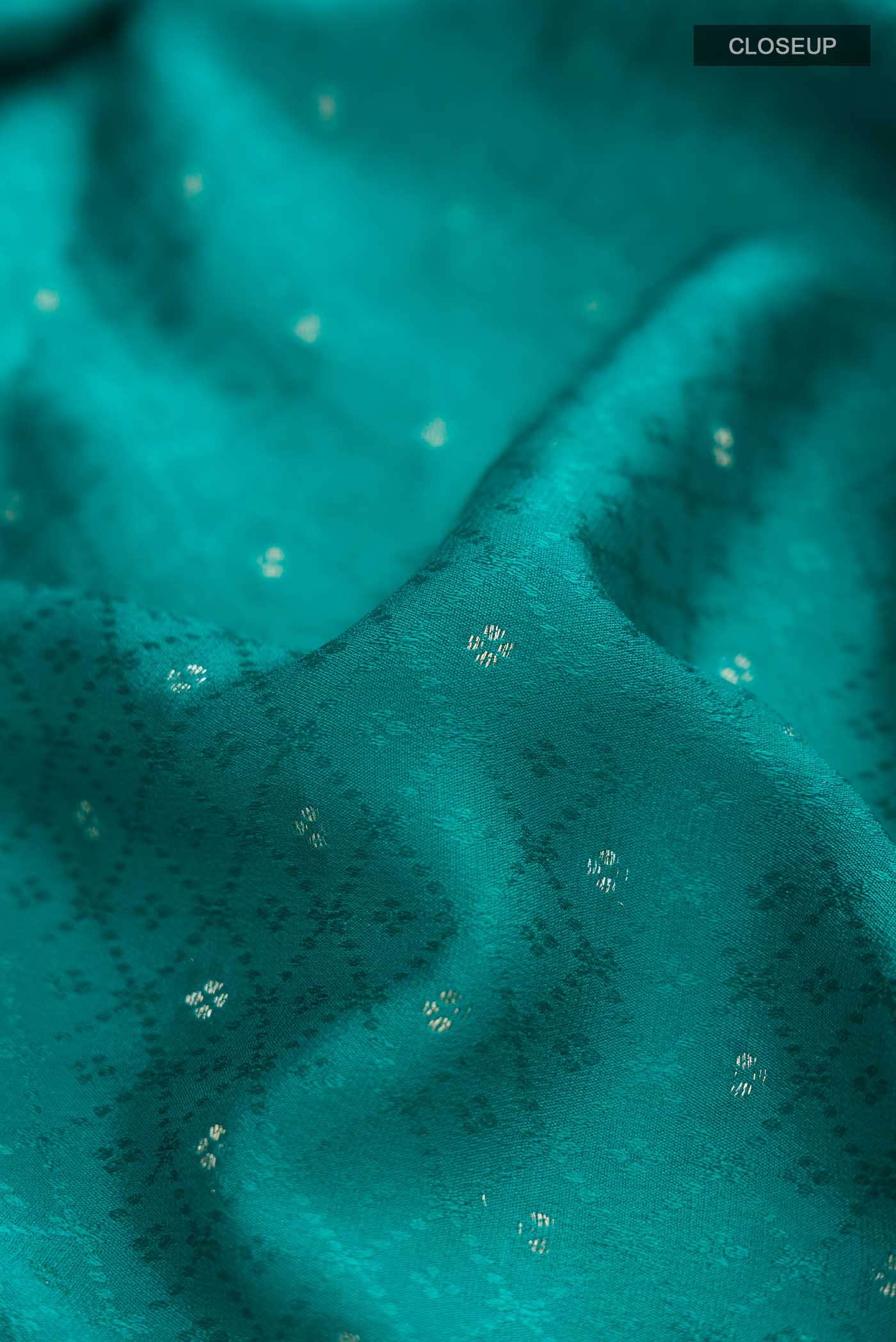 Teal Mysore Crepe Saree