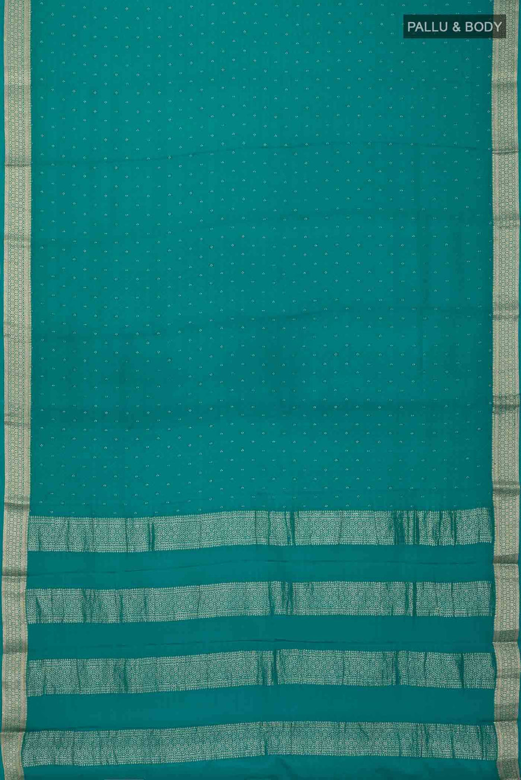 Teal Mysore Crepe Saree
