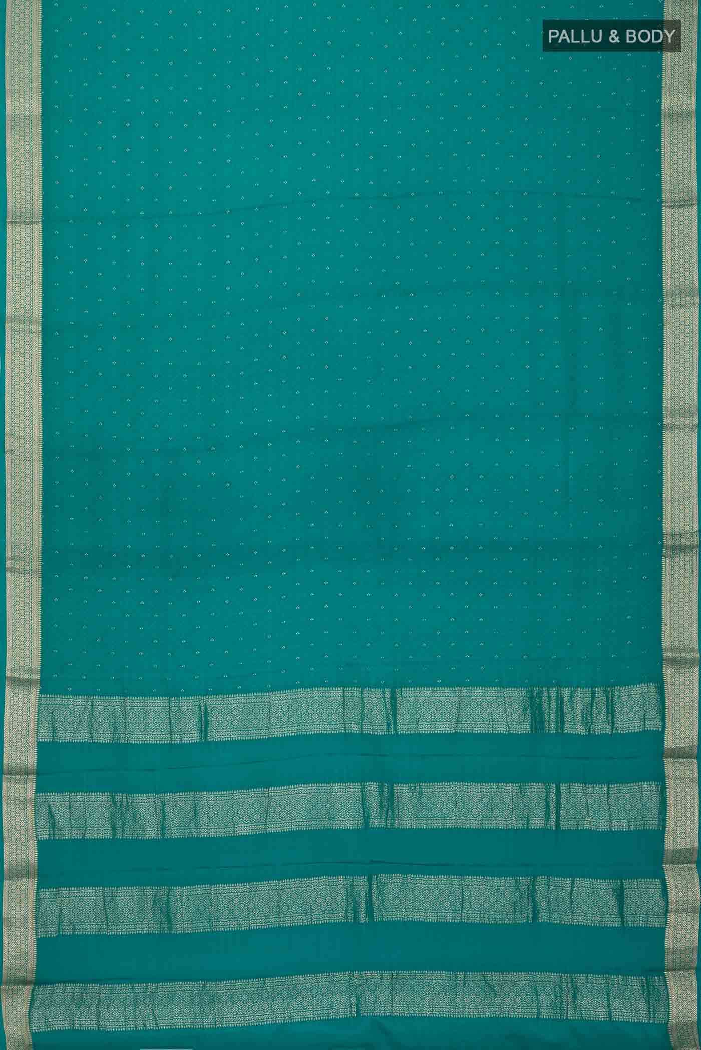 Teal Mysore Crepe Saree