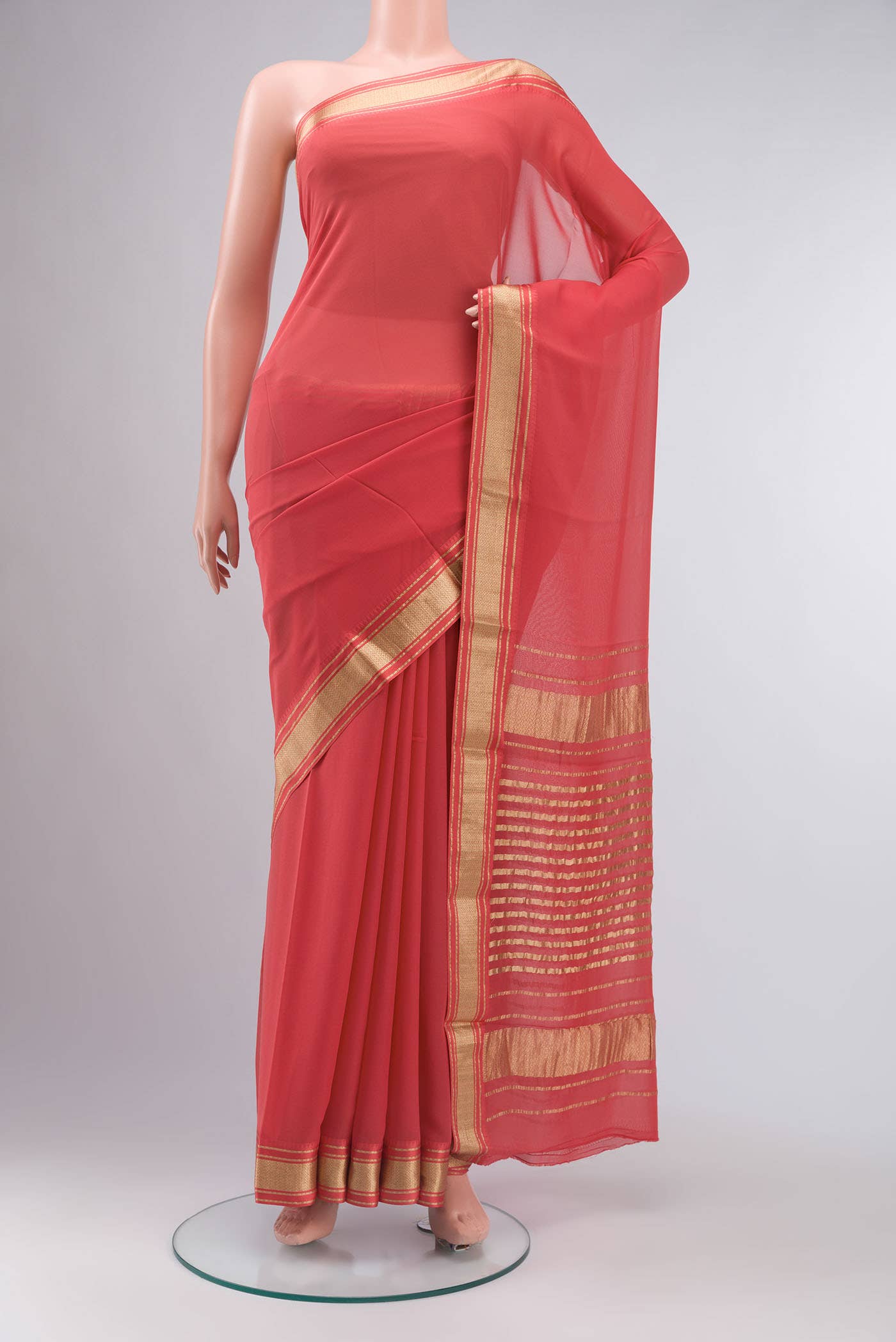 Coral Mysore Georgette Saree