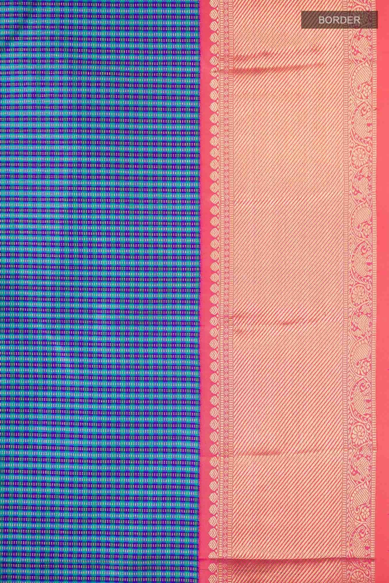 Blue Dual Tone Kanchipuram Silk Saree