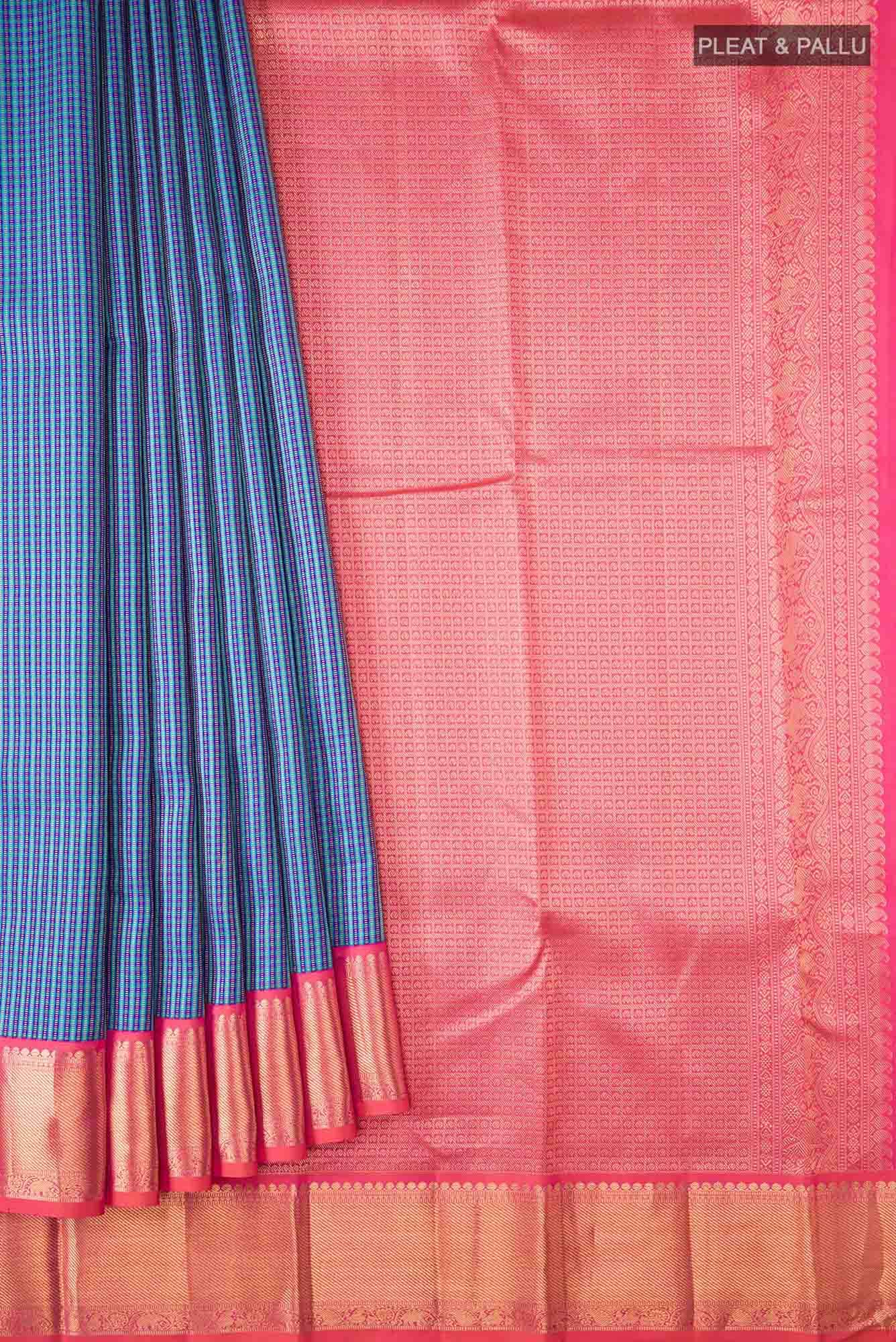 Blue Dual Tone Kanchipuram Silk Saree