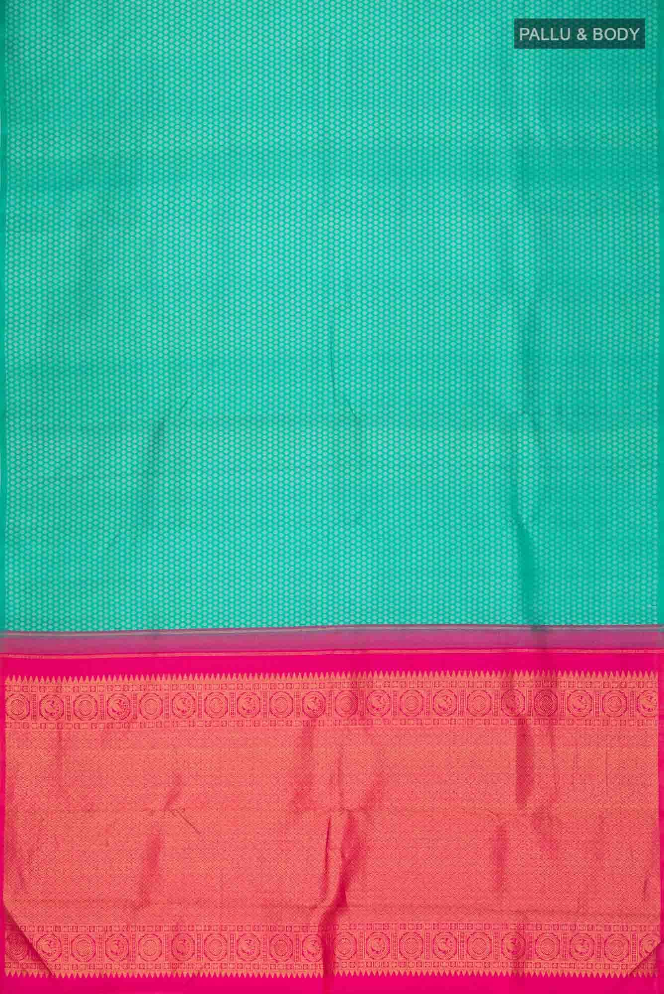 Green and Pink Dual Tone Kanchipuram Silk Saree