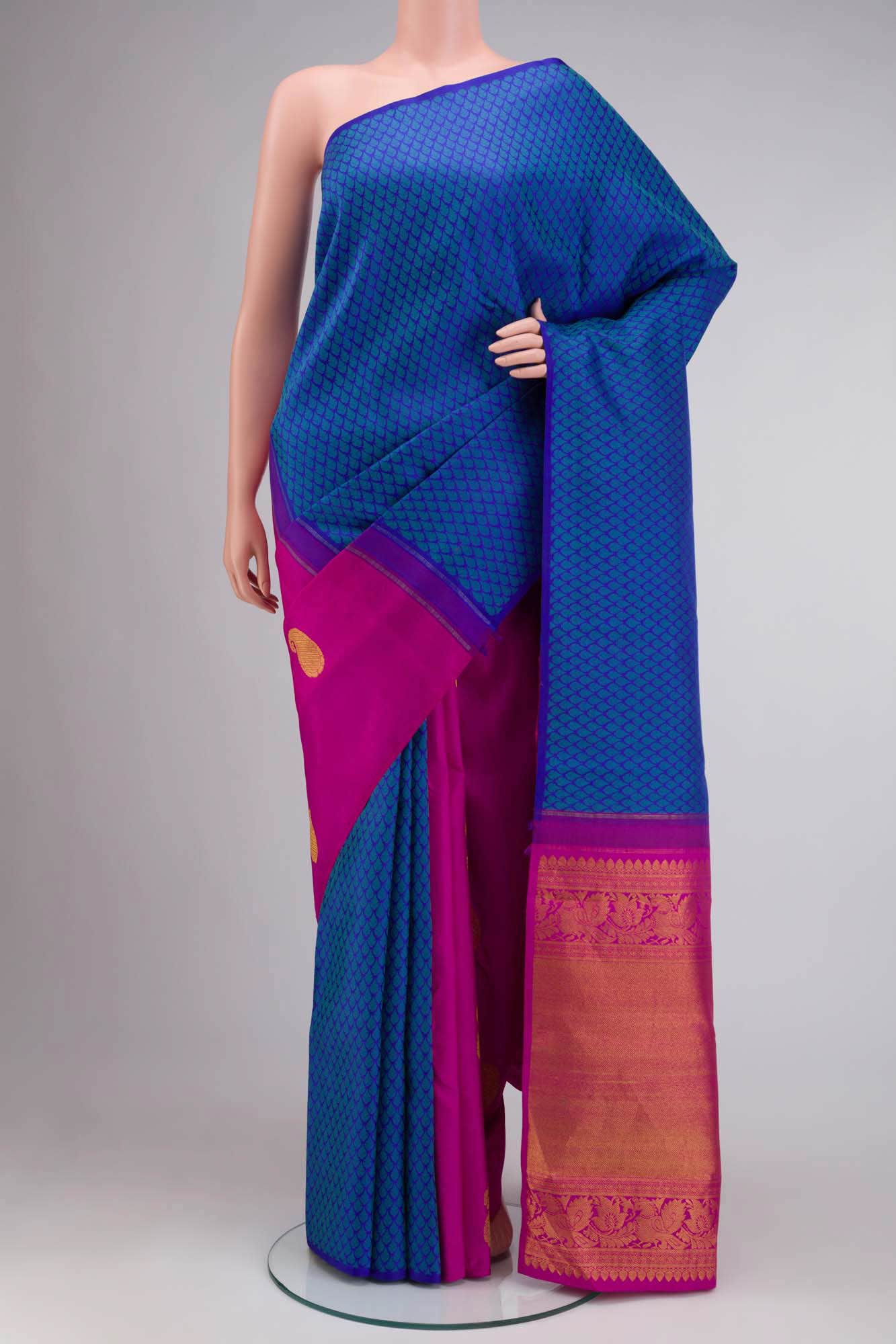 Blue Kanchipuram Silk Saree