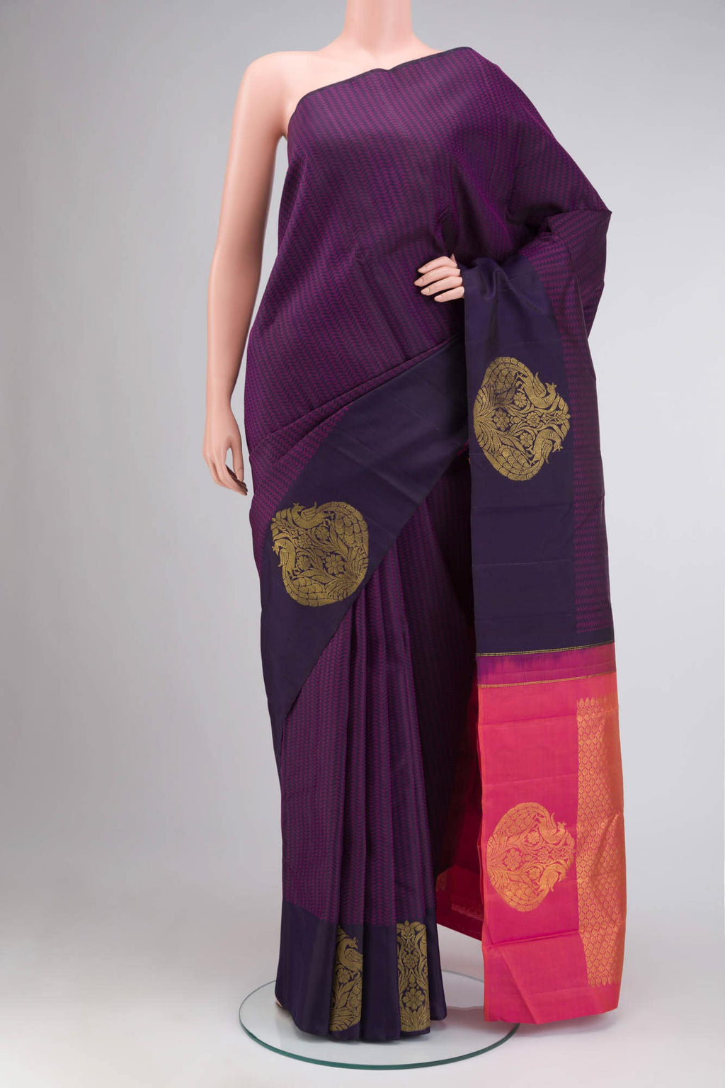 Navy Blue Kanchipuram Silk Saree
