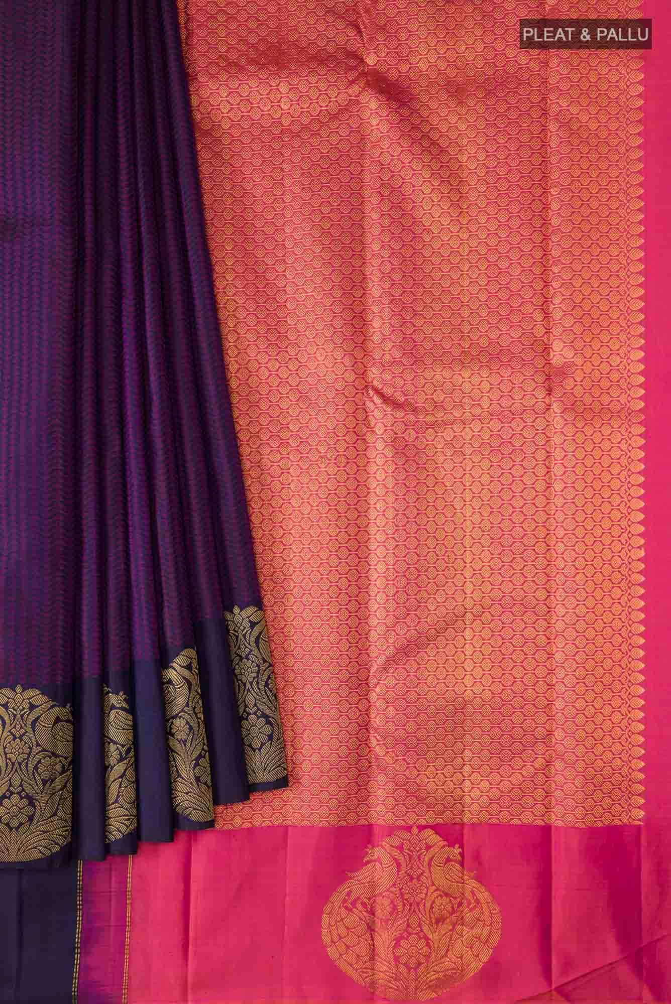 Navy Blue Kanchipuram Silk Saree