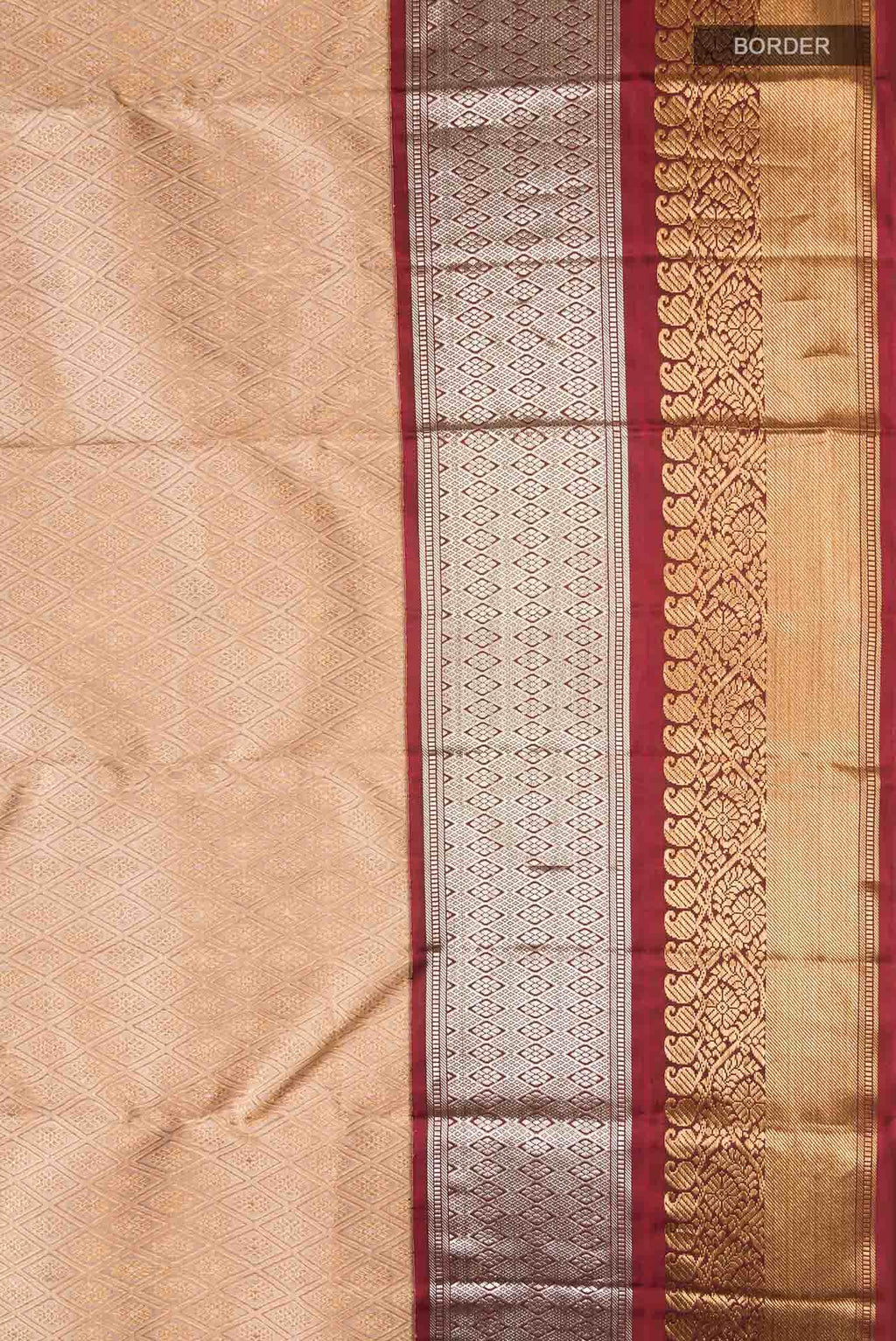 Beige Kanchipuram Silk Saree