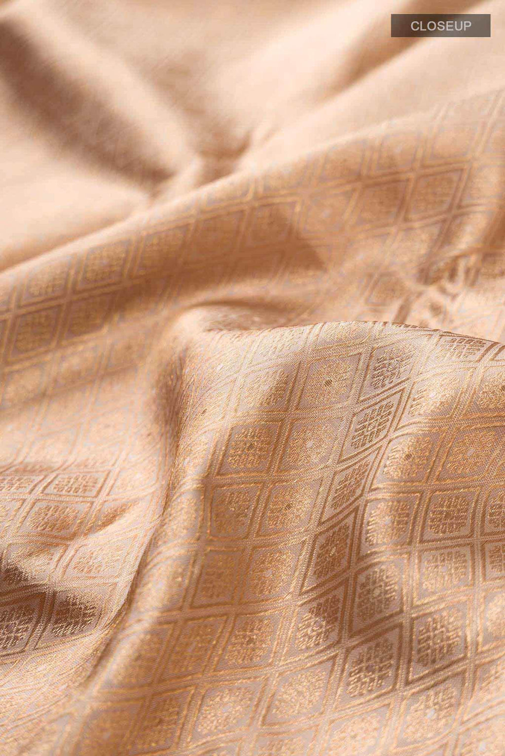 Beige Kanchipuram Silk Saree