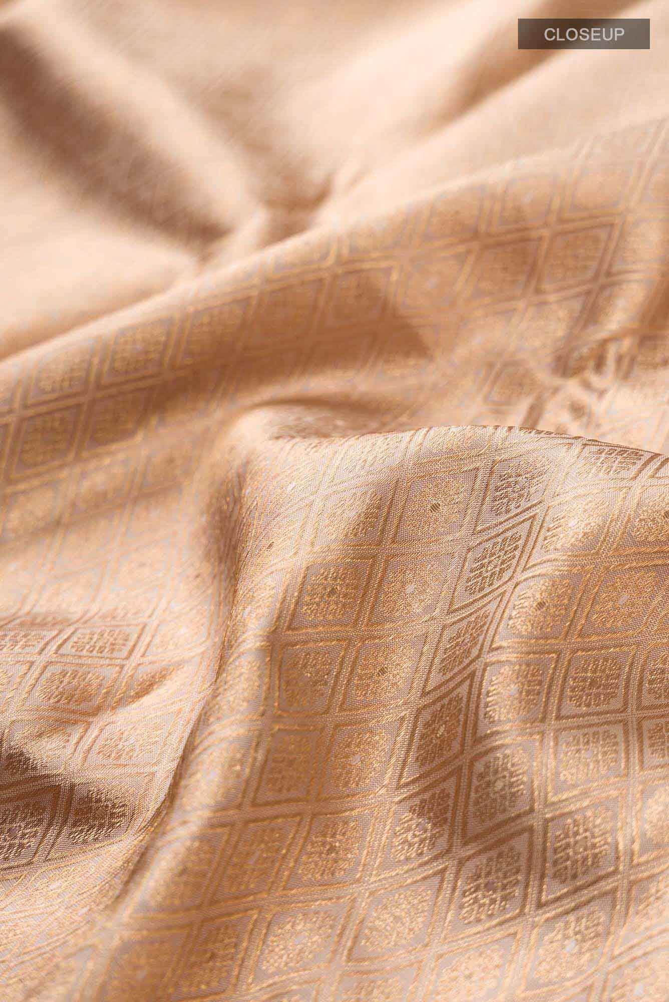 Beige Kanchipuram Silk Saree