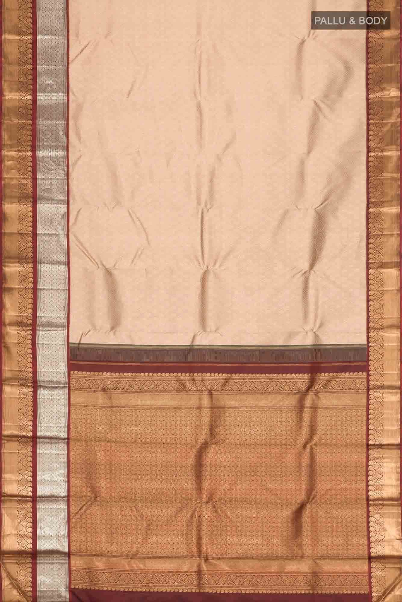 Beige Kanchipuram Silk Saree