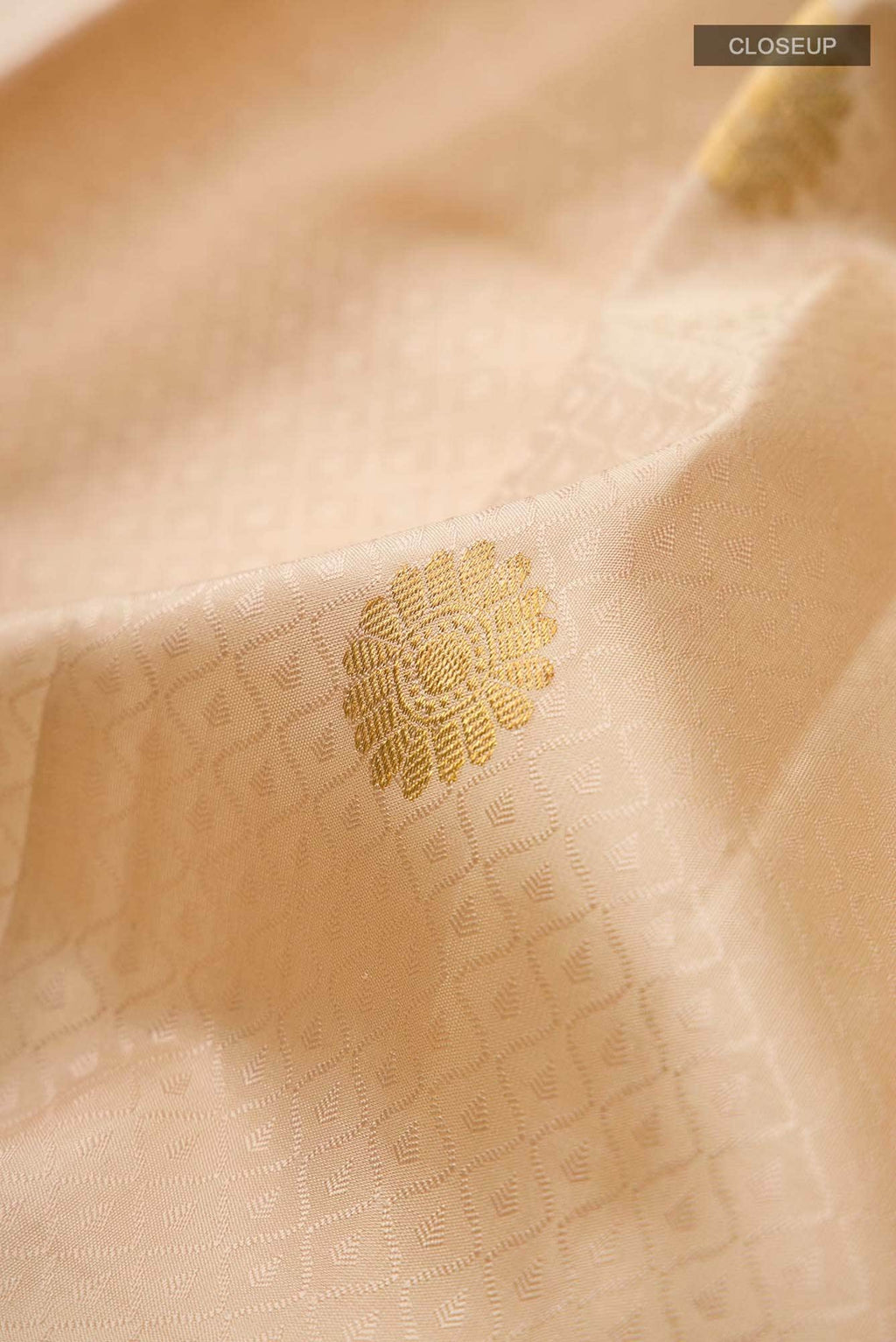 Beige Kanchipuram Silk Saree