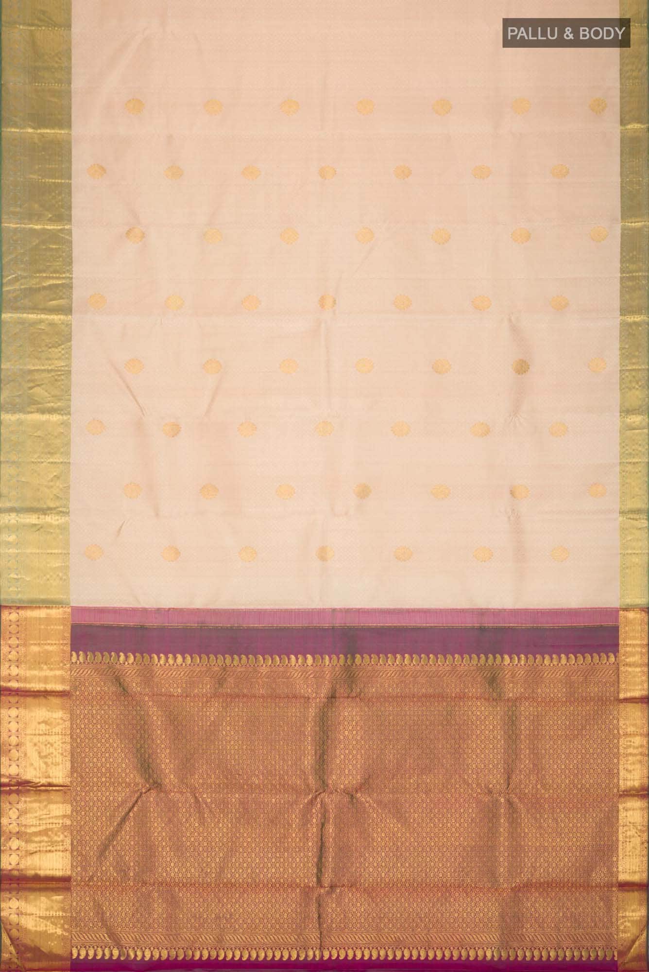 Beige Kanchipuram Silk Saree