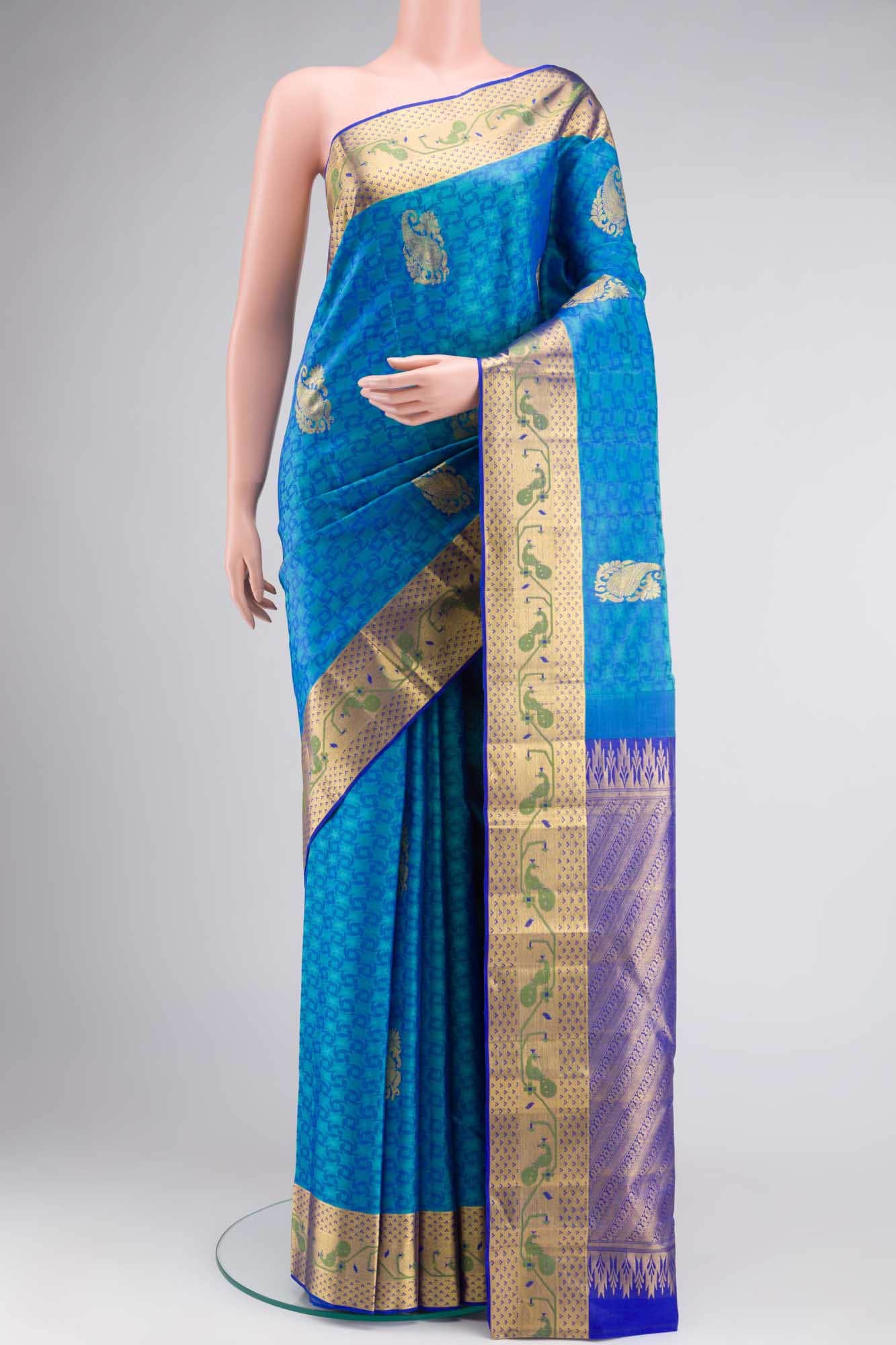 Blue Kanchipuram Silk Saree