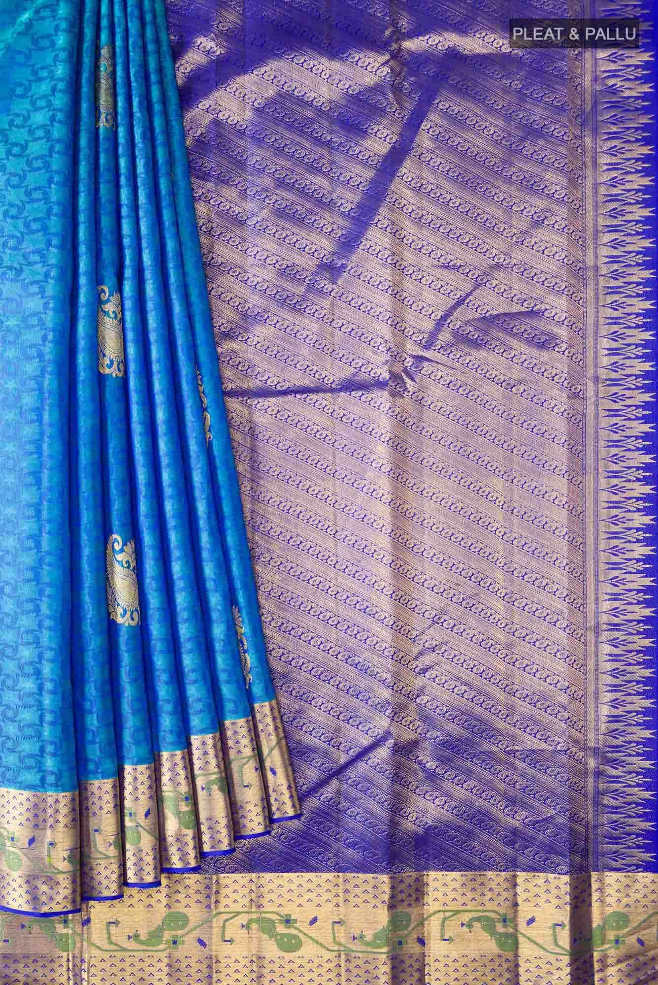 Blue Kanchipuram Silk Saree