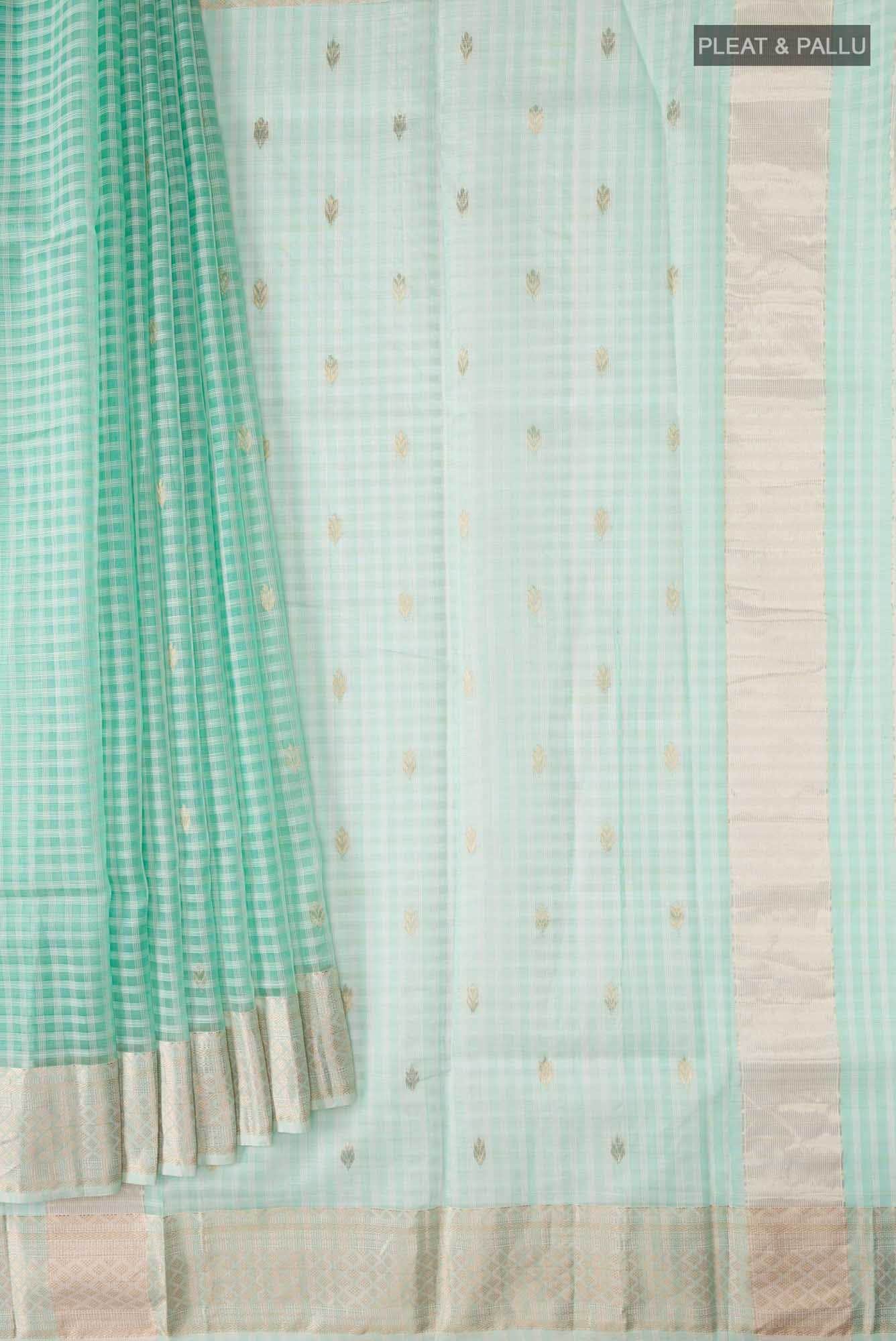 Green Maheshwari Silk Cotton Saree