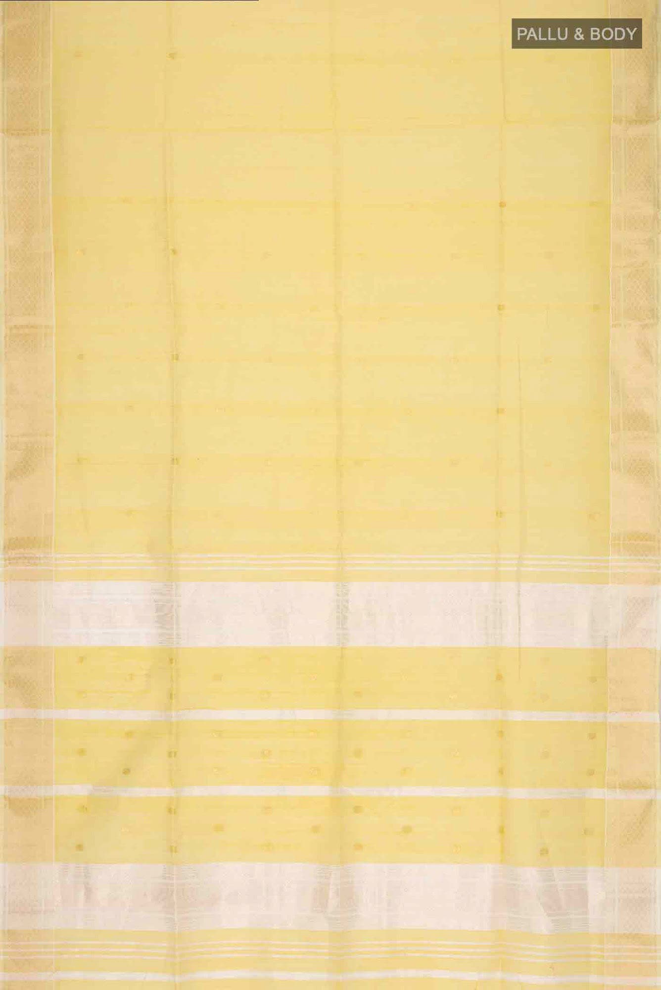 Yellow Maheshwari Silk Cotton Saree