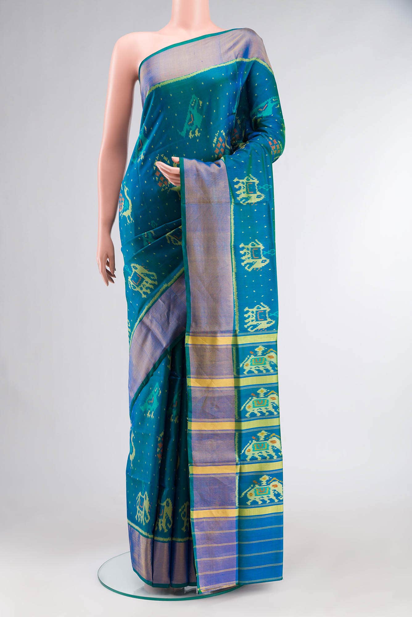 Blue Rajkot Patola Silk Saree