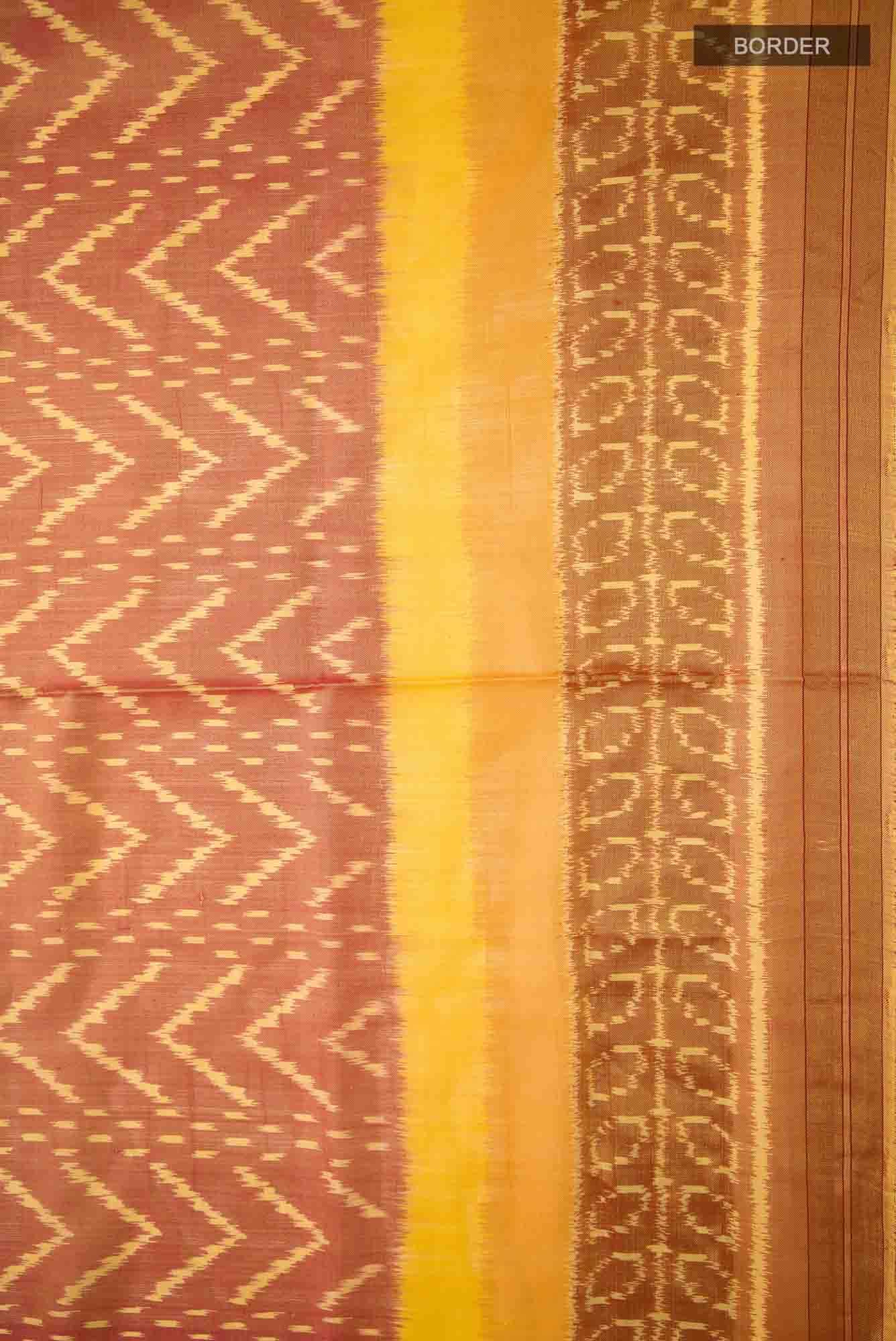 Mustard Rajkot Patola Silk Saree